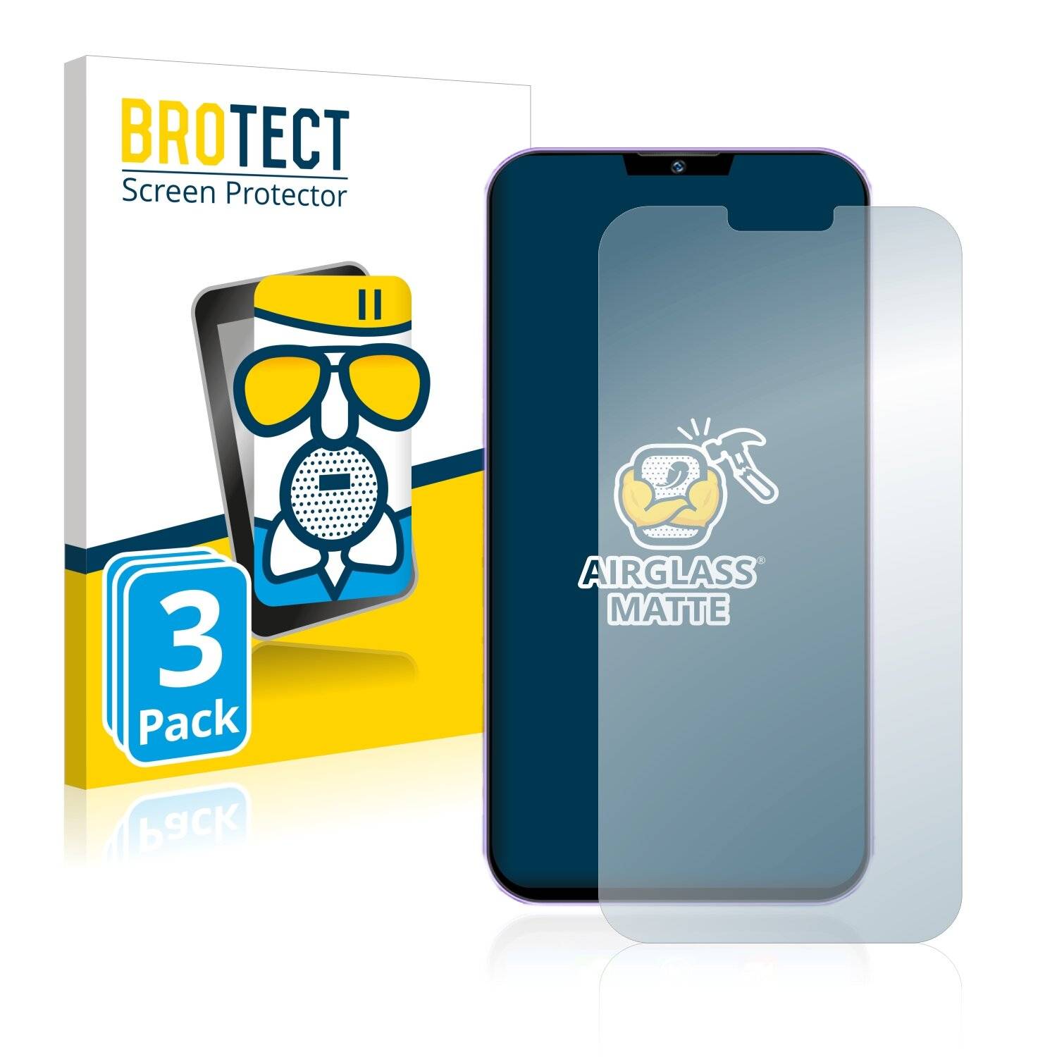 3x BROTECT AirGlass Matte Schutzglas Folie für Gionee G13