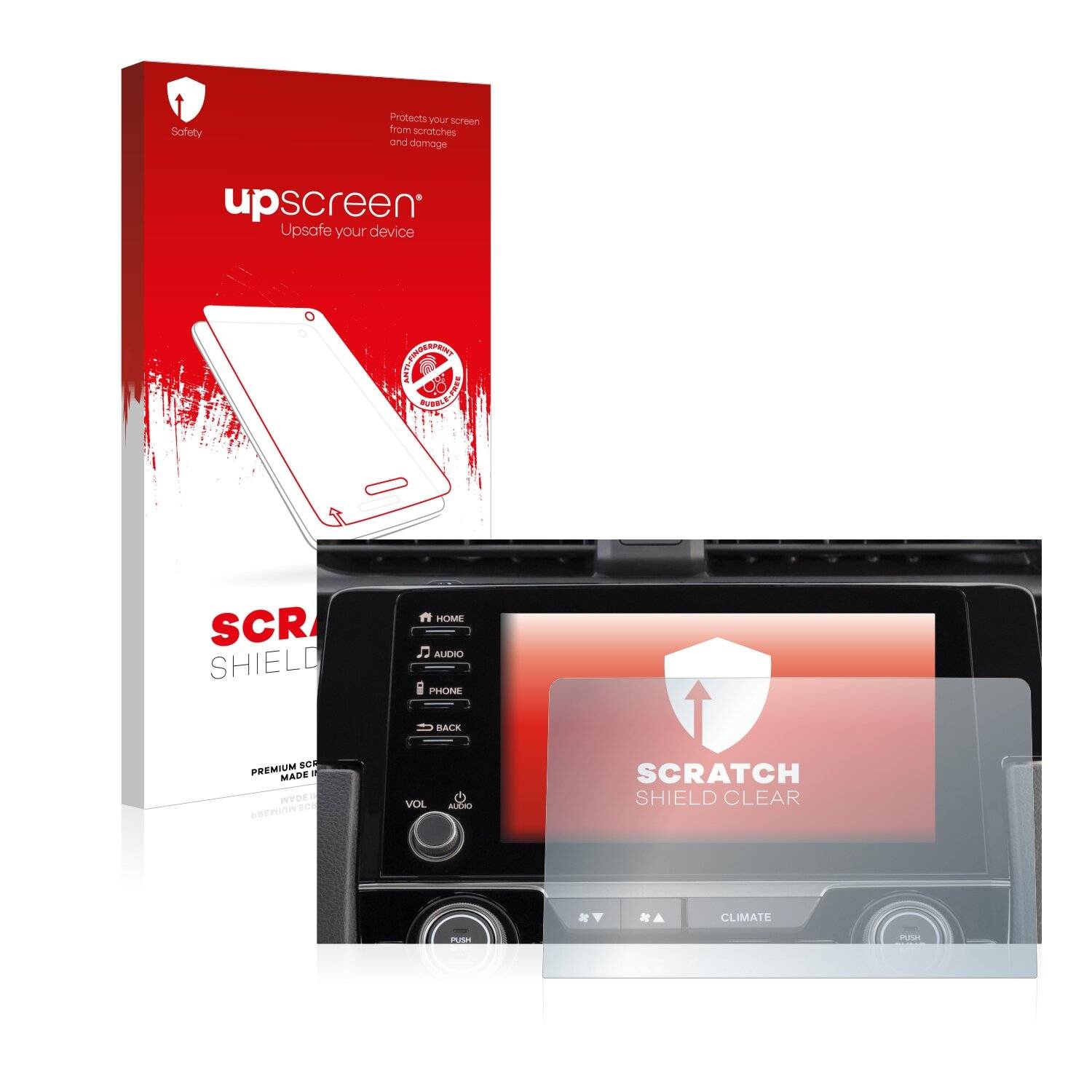 upscreen Scratch Shield Clear Premium Displayschutzfolie für Honda Civic 2021 Connect