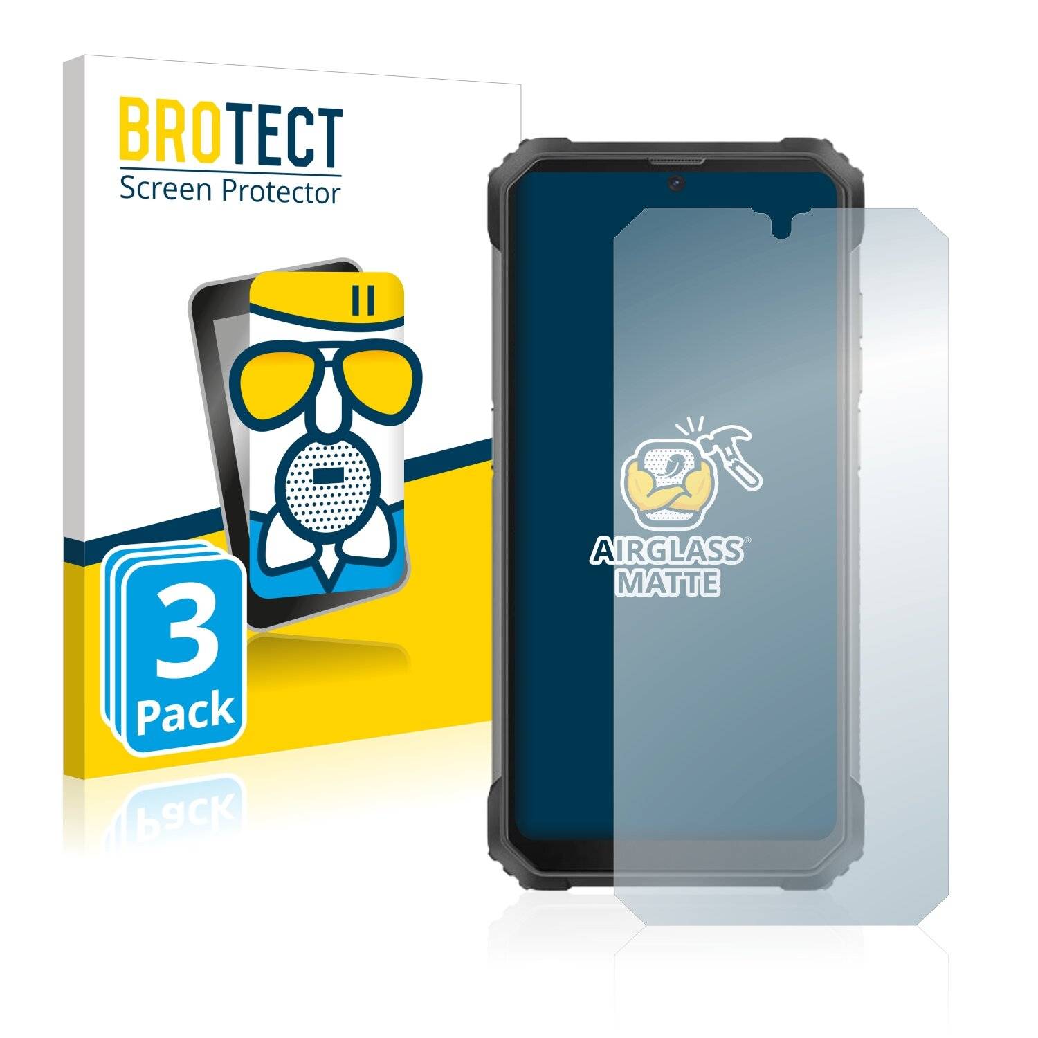 3x BROTECT AirGlass Matte Schutzglas Folie für Blackview