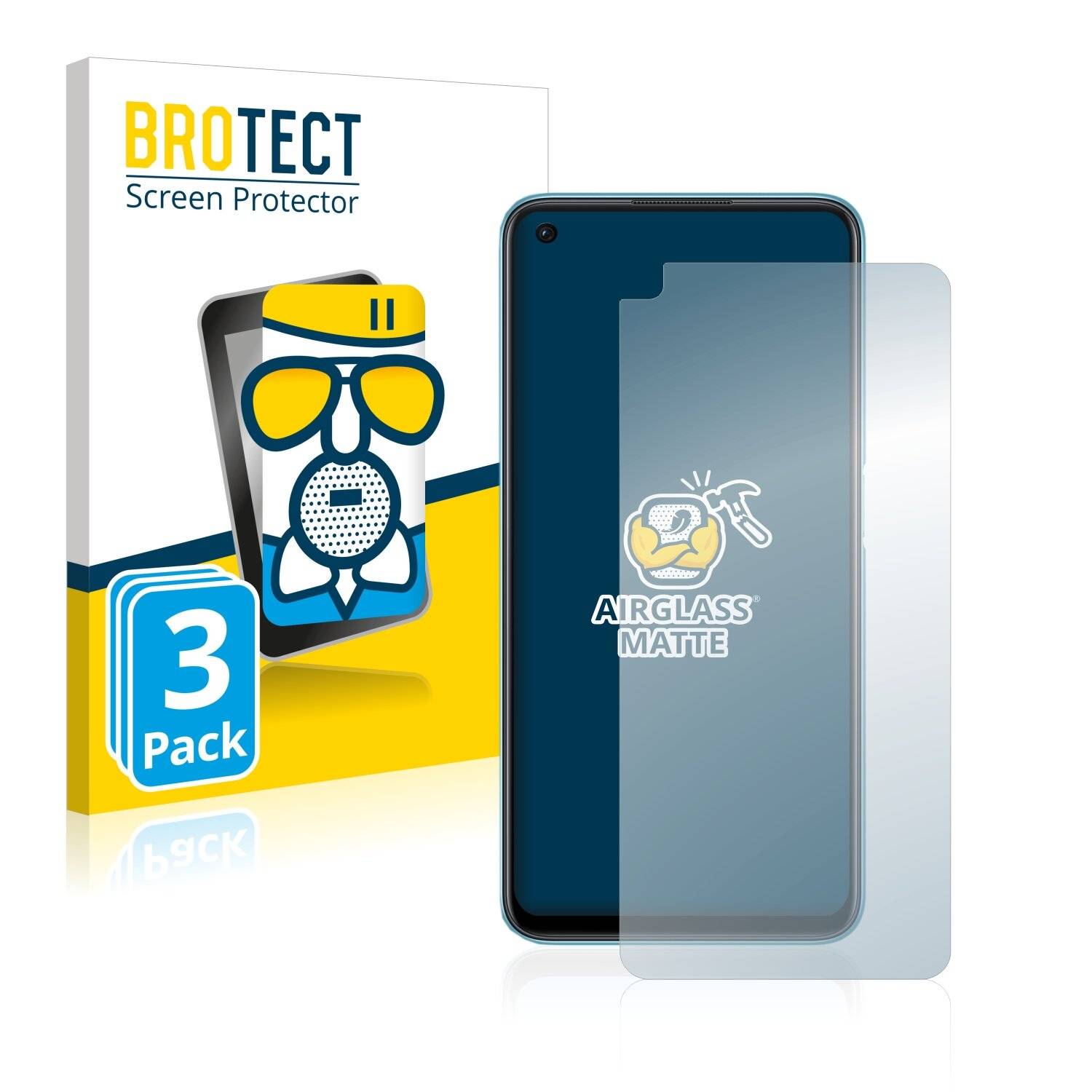 3x BROTECT AirGlass Matte Schutzglas Folie für Oppo