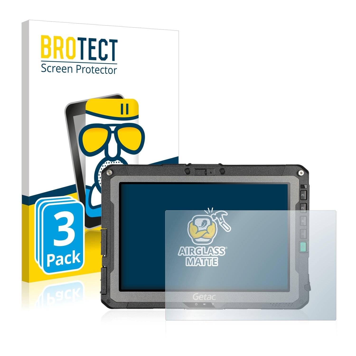 3x BROTECT AirGlass Matte Schutzglas Folie für Getac