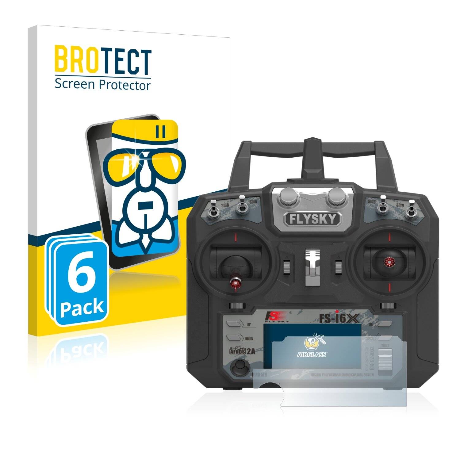 6x BROTECT AirGlass Schutzglas Folie für FlySky