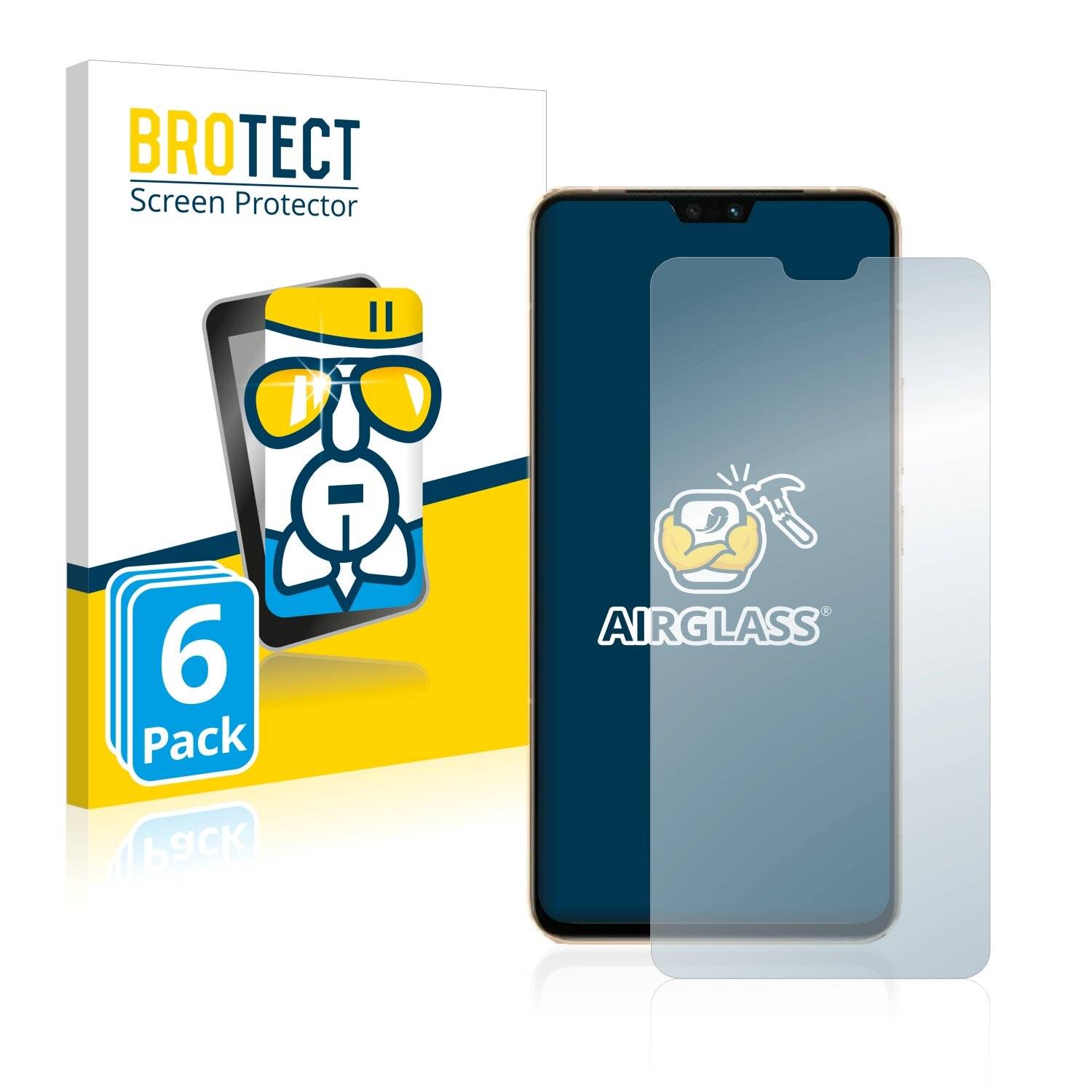 6x BROTECT AirGlass Schutzglas Folie für Vivo