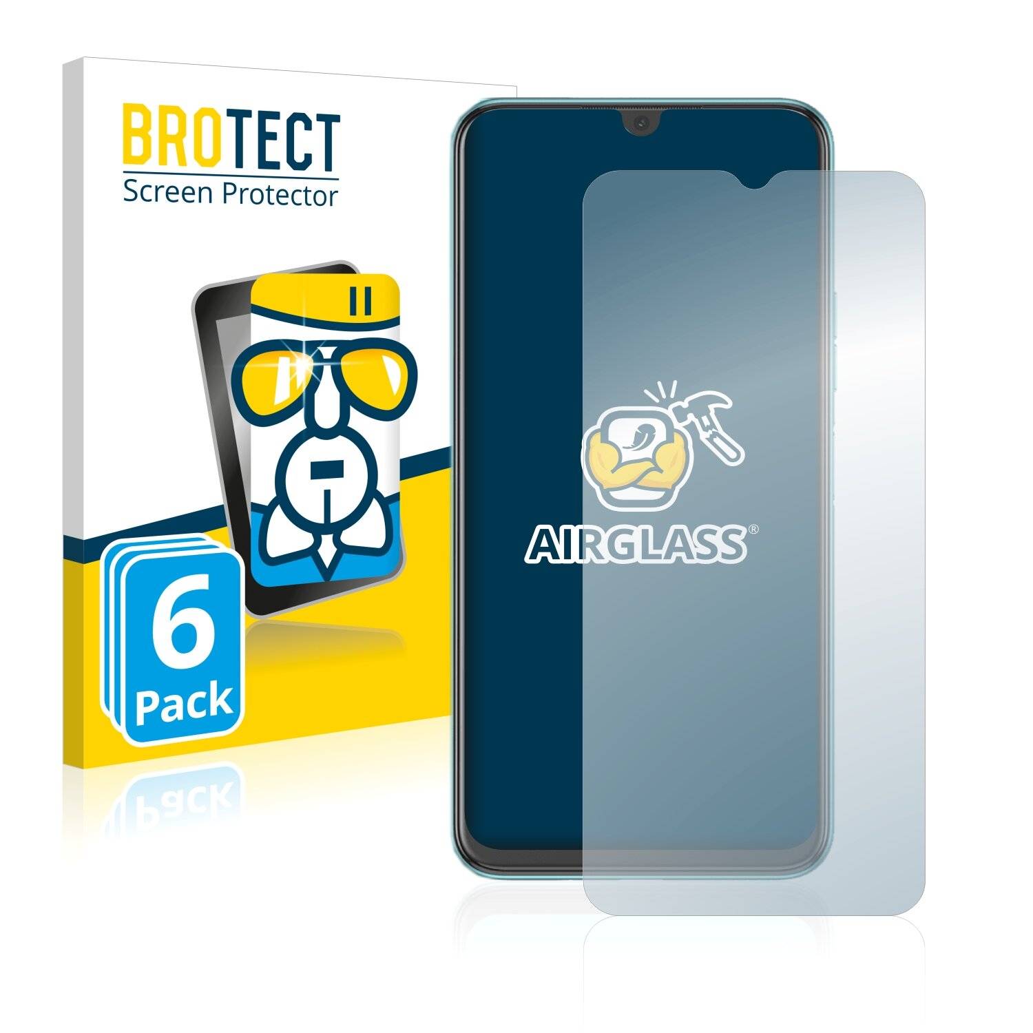6x BROTECT AirGlass Schutzglas Folie für Tecno Spark
