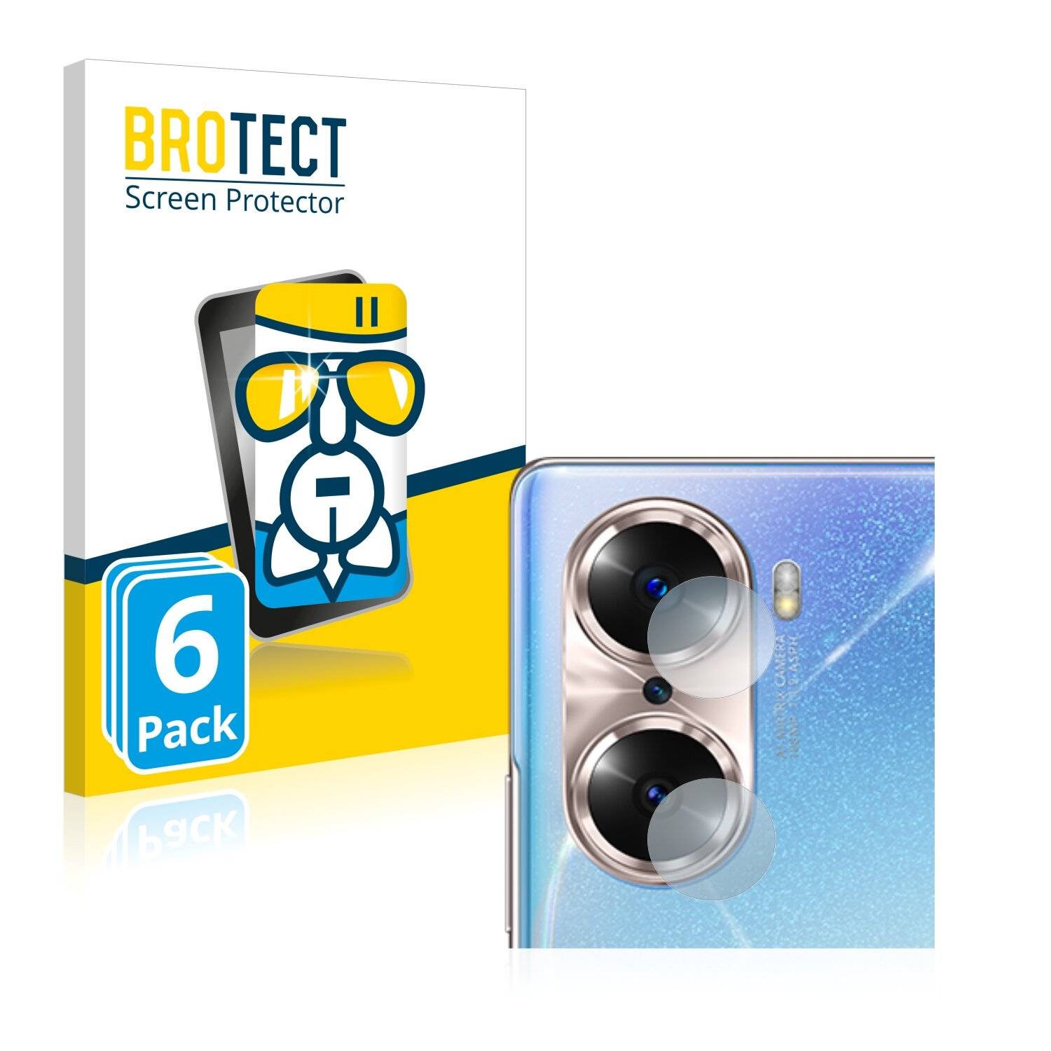 6x BROTECT AirGlass Schutzglas Folie für Honor 60 (NUR