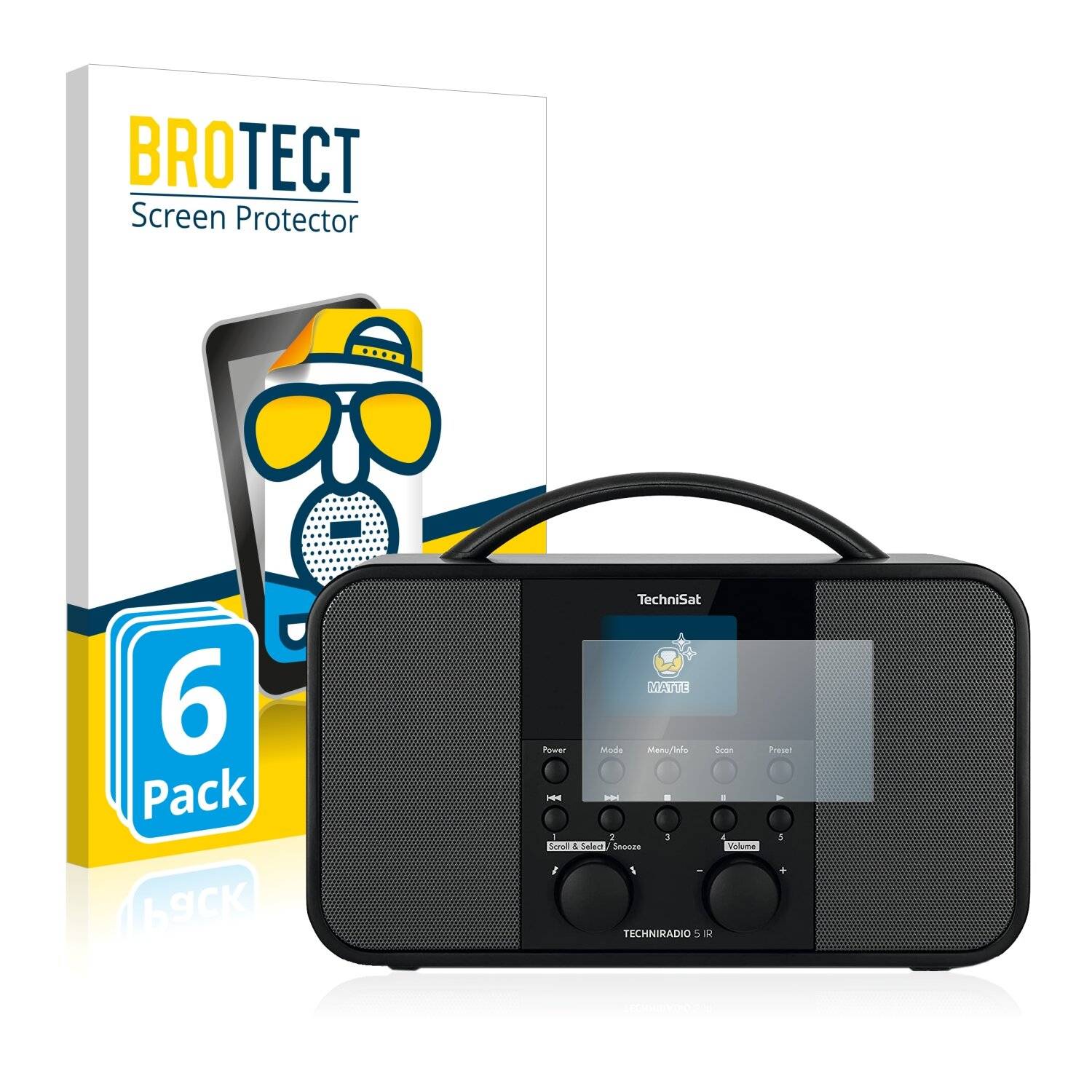 6x BROTECT Matte Displayschutzfolie für Technisat Techniradio 5 IR - Entspiegelt,