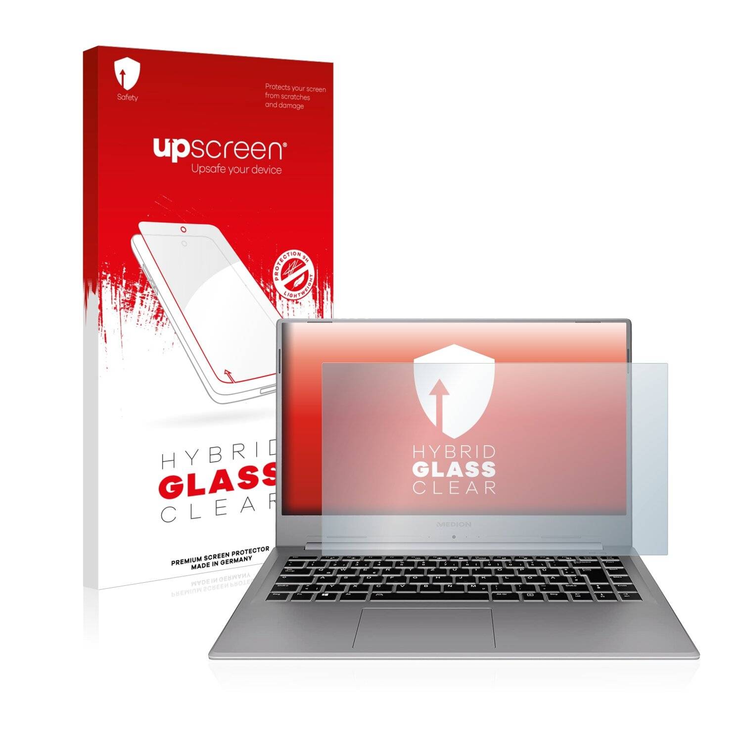 upscreen Hybrid Glass Clear Premium Schutzglas Folie für Medion Akoya