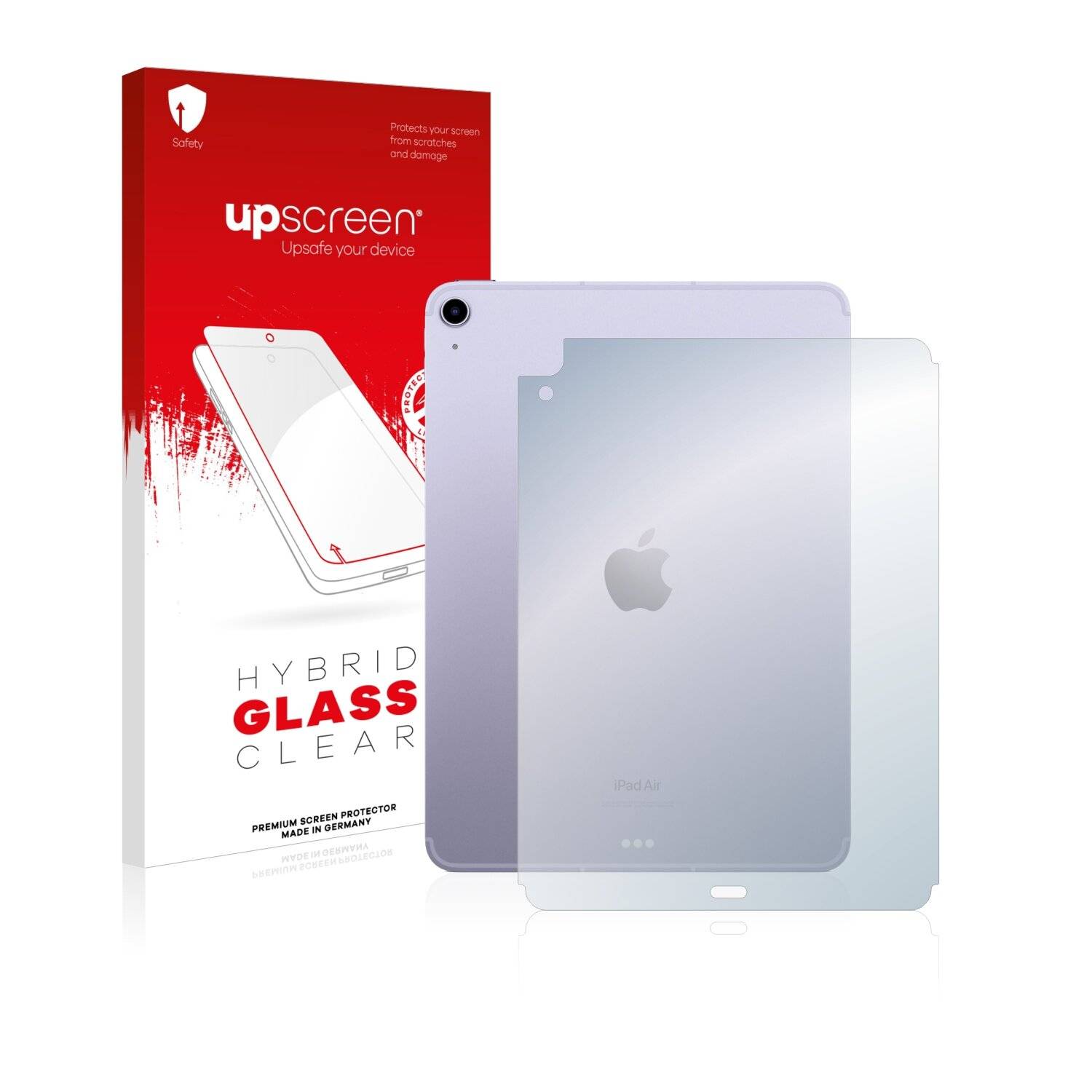 upscreen Hybrid Glass Clear Premium Schutzglas Folie für Apple iPad Air 5 WiFi Cellular 2022