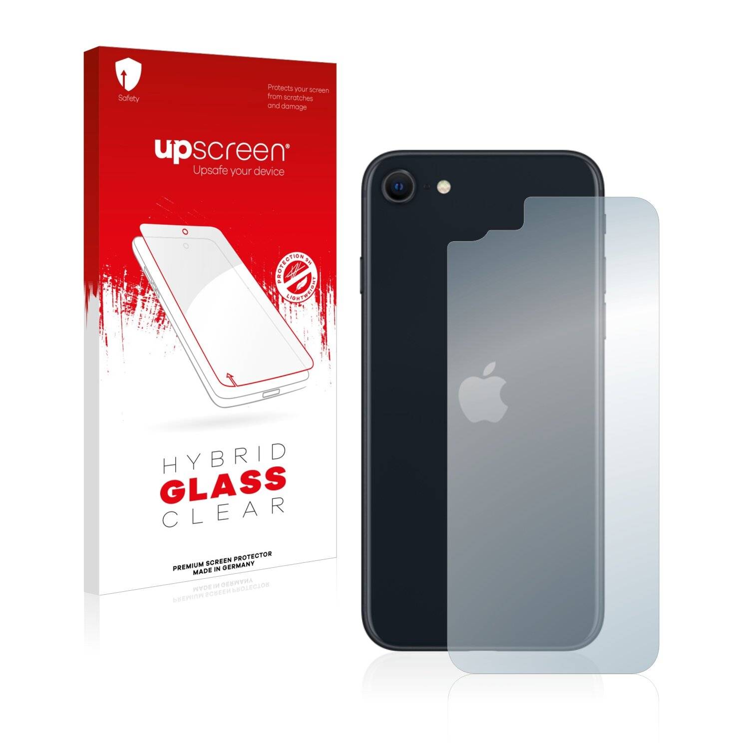 upscreen Hybrid Glass Clear Premium Schutzglas Folie für Apple iPhone SE 3 2022