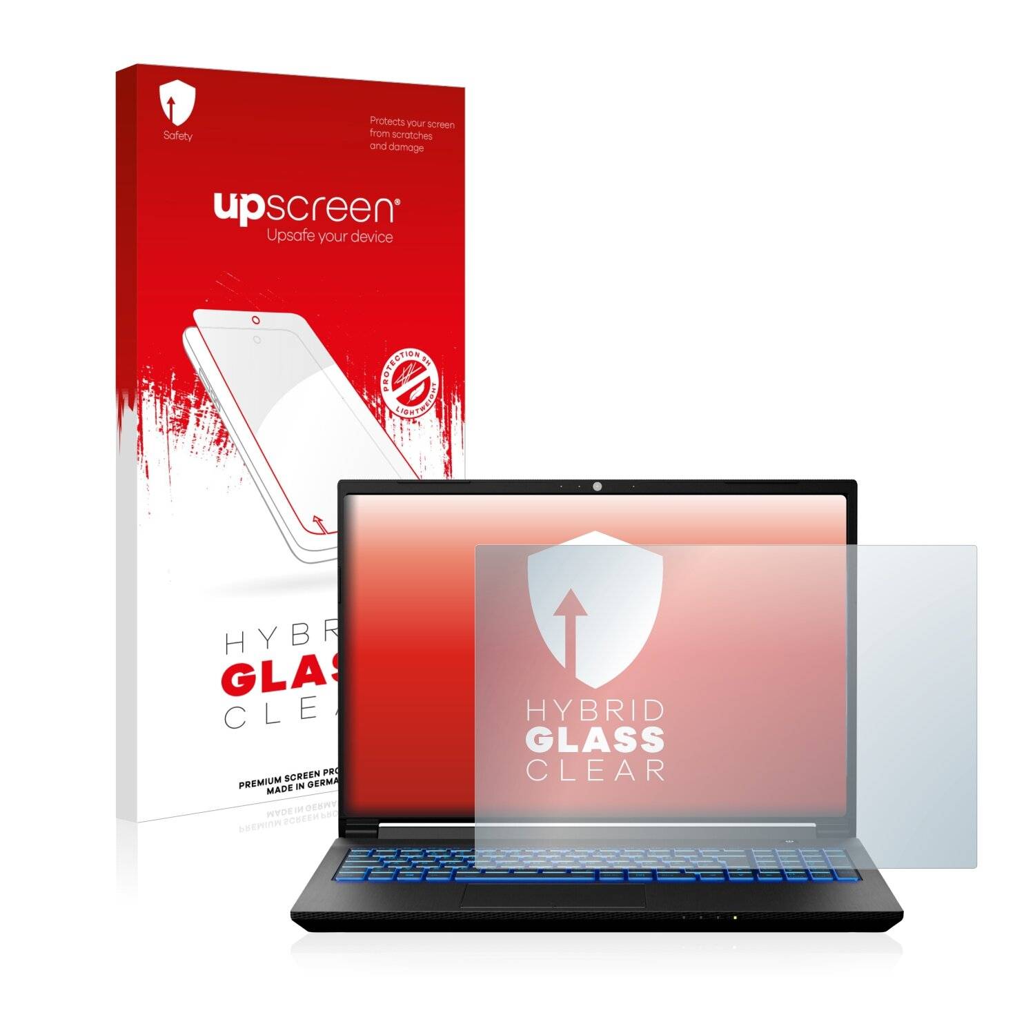 upscreen Hybrid Glass Clear Premium Schutzglas Folie für Medion Erazer Crawler