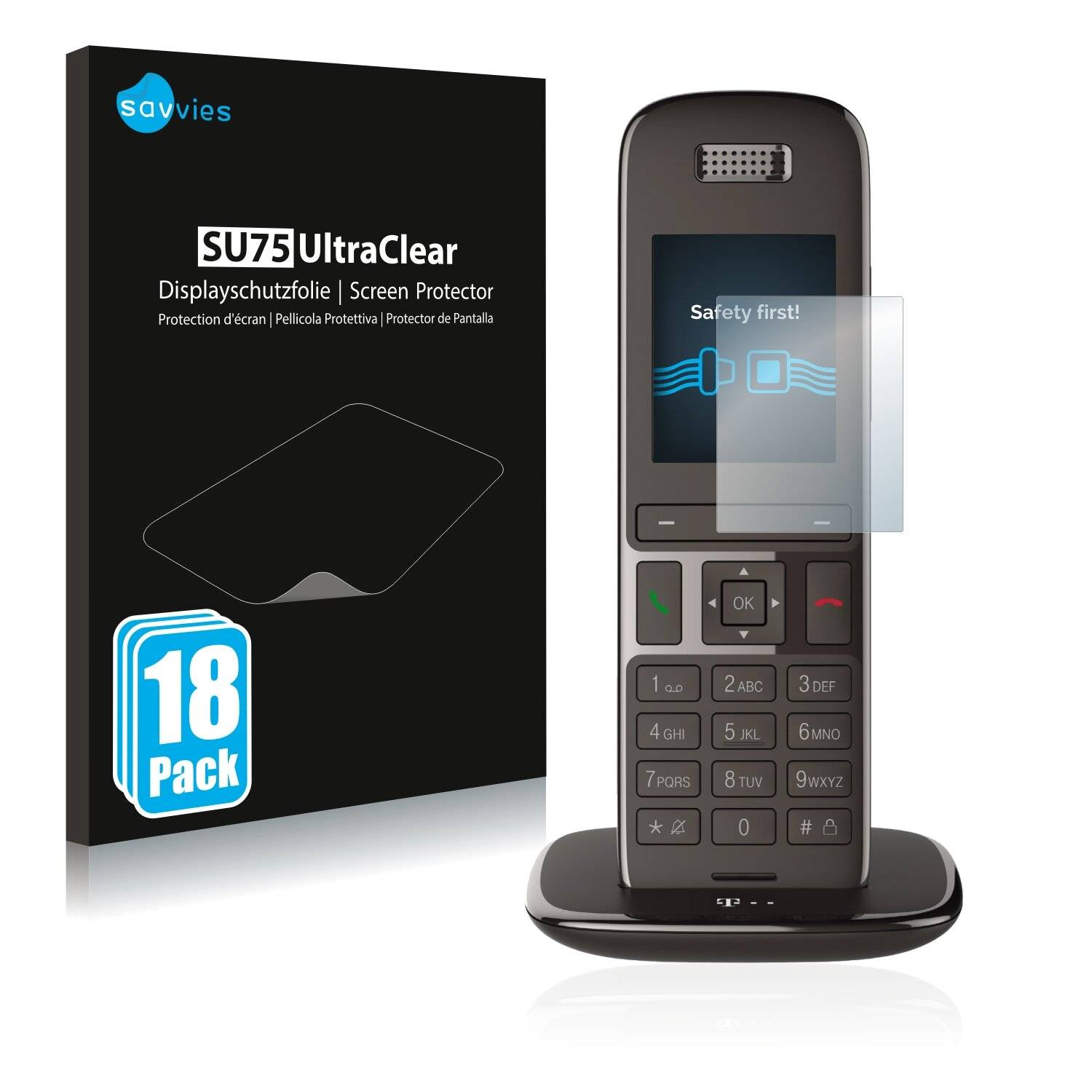 18x Savvies SU75 Displayschutzfolie für Telekom Speedphone