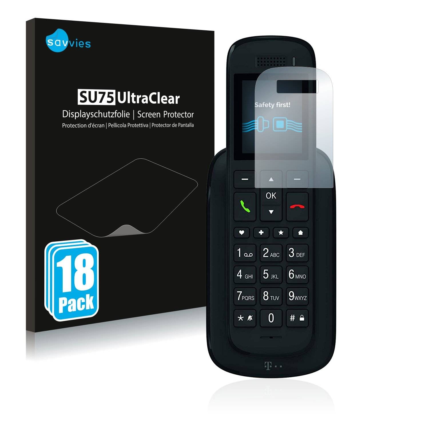 18x Savvies SU75 Displayschutzfolie für Telekom Speedphone