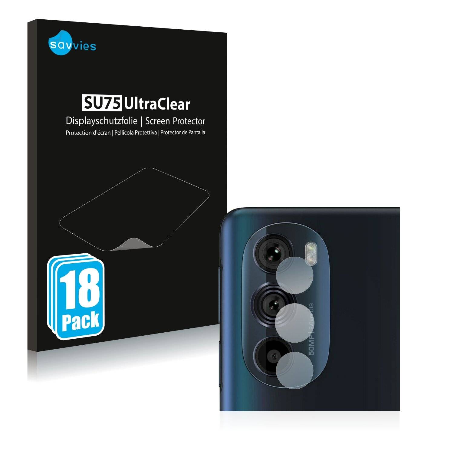 18x Savvies SU75 Displayschutzfolie für Motorola Edge 30 Pro (NUR