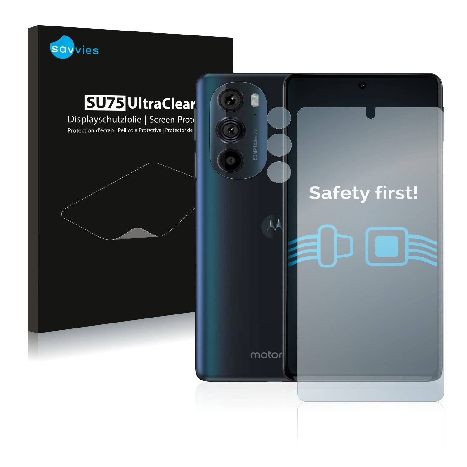 18x Savvies SU75 Displayschutzfolie für Motorola Edge 30 Pro (Vorderseite +