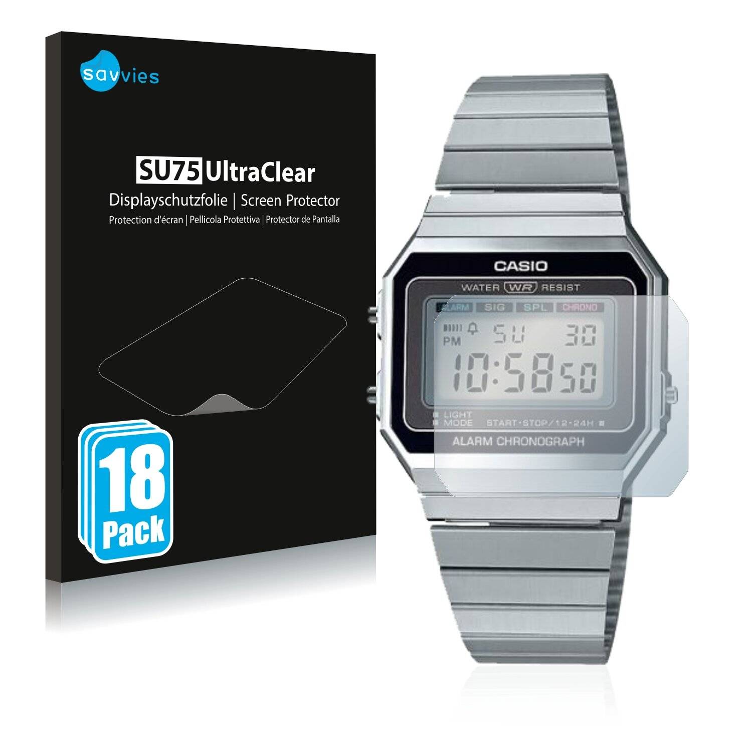 18x Savvies SU75 Displayschutzfolie für Casio