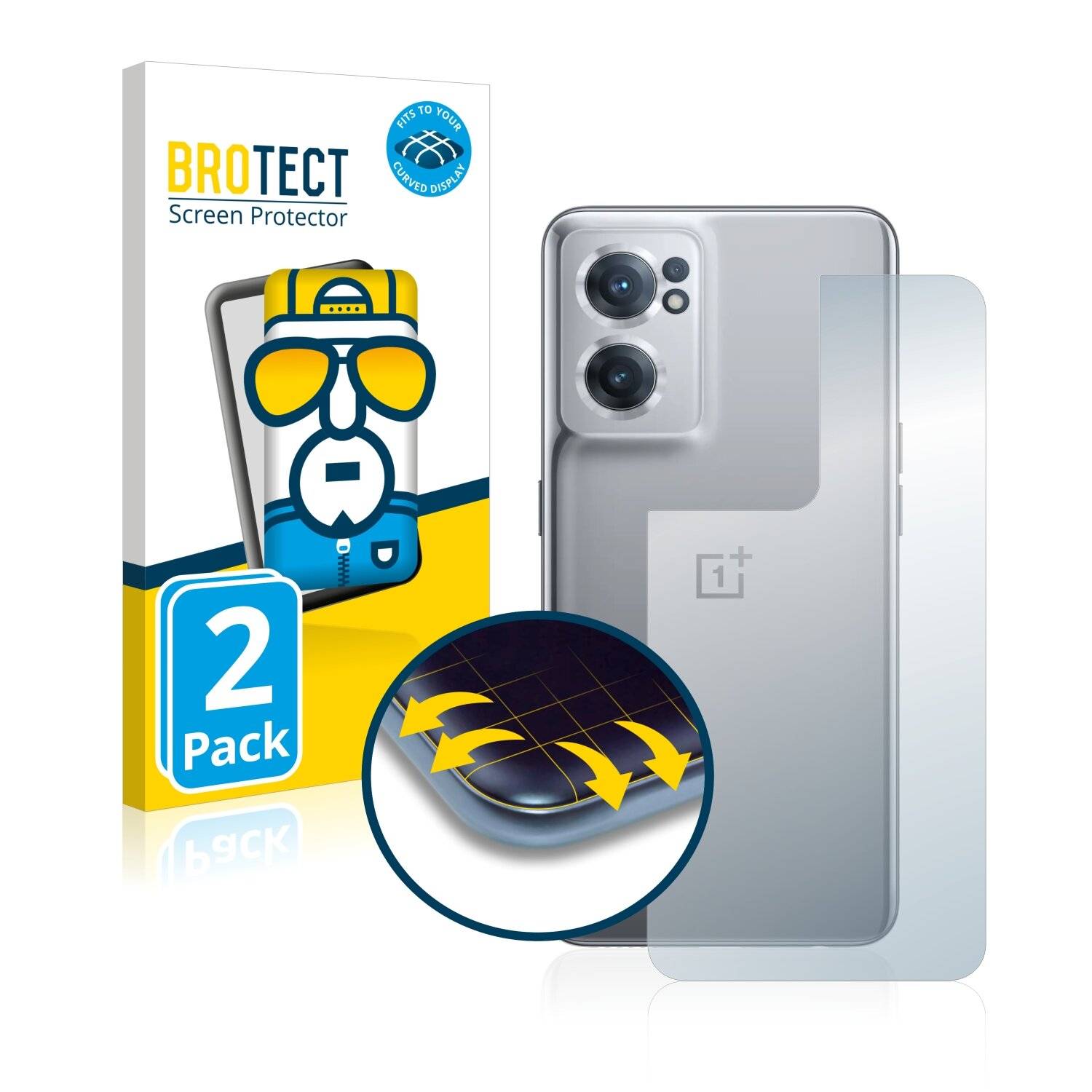 2x BROTECT Flex Full-Cover Displayschutzfolie für OnePlus Nord CE 2 5G