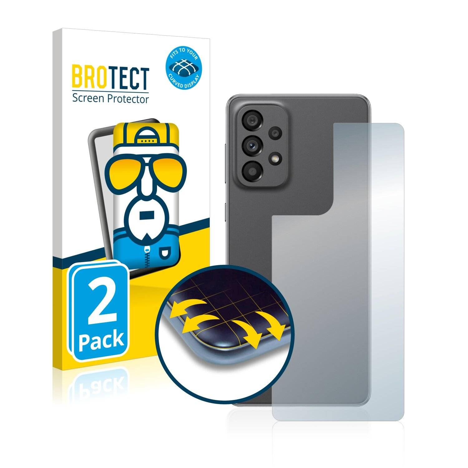 2x BROTECT Flex Full-Cover Displayschutzfolie für Samsung Galaxy A73 5G