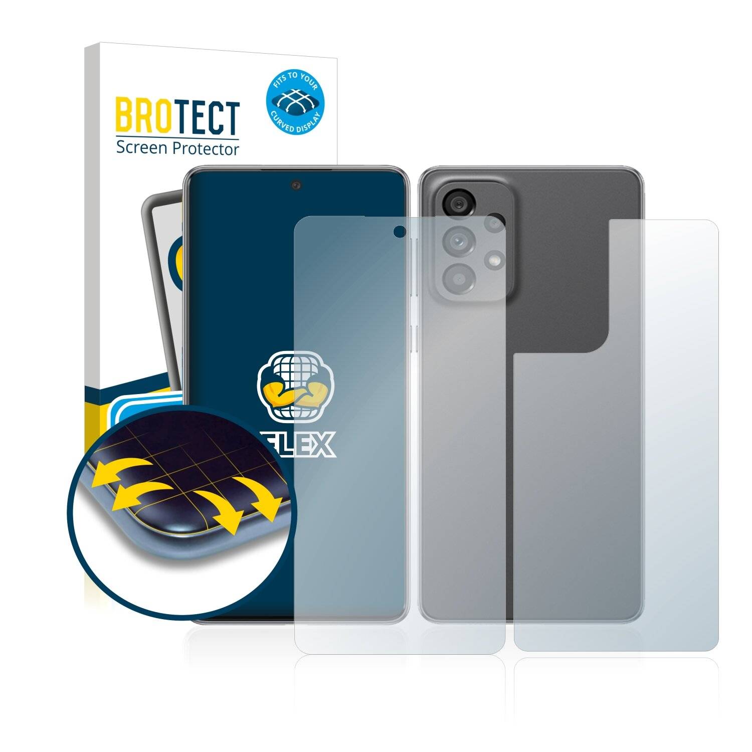 2x BROTECT Flex Full-Cover Displayschutzfolie für Samsung Galaxy A73 5G (Vorder +