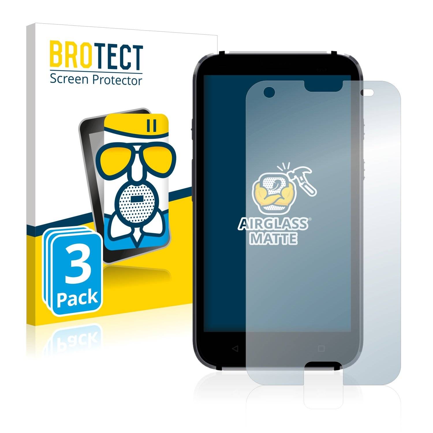 3x BROTECT AirGlass Matte Schutzglas Folie für Ascom Myco