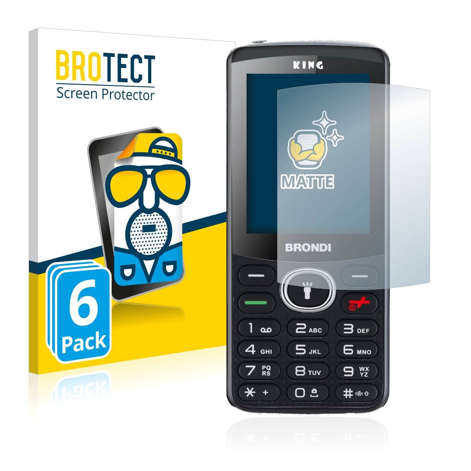 6x BROTECT Matte Displayschutzfolie für Brondi King - Entspiegelt,