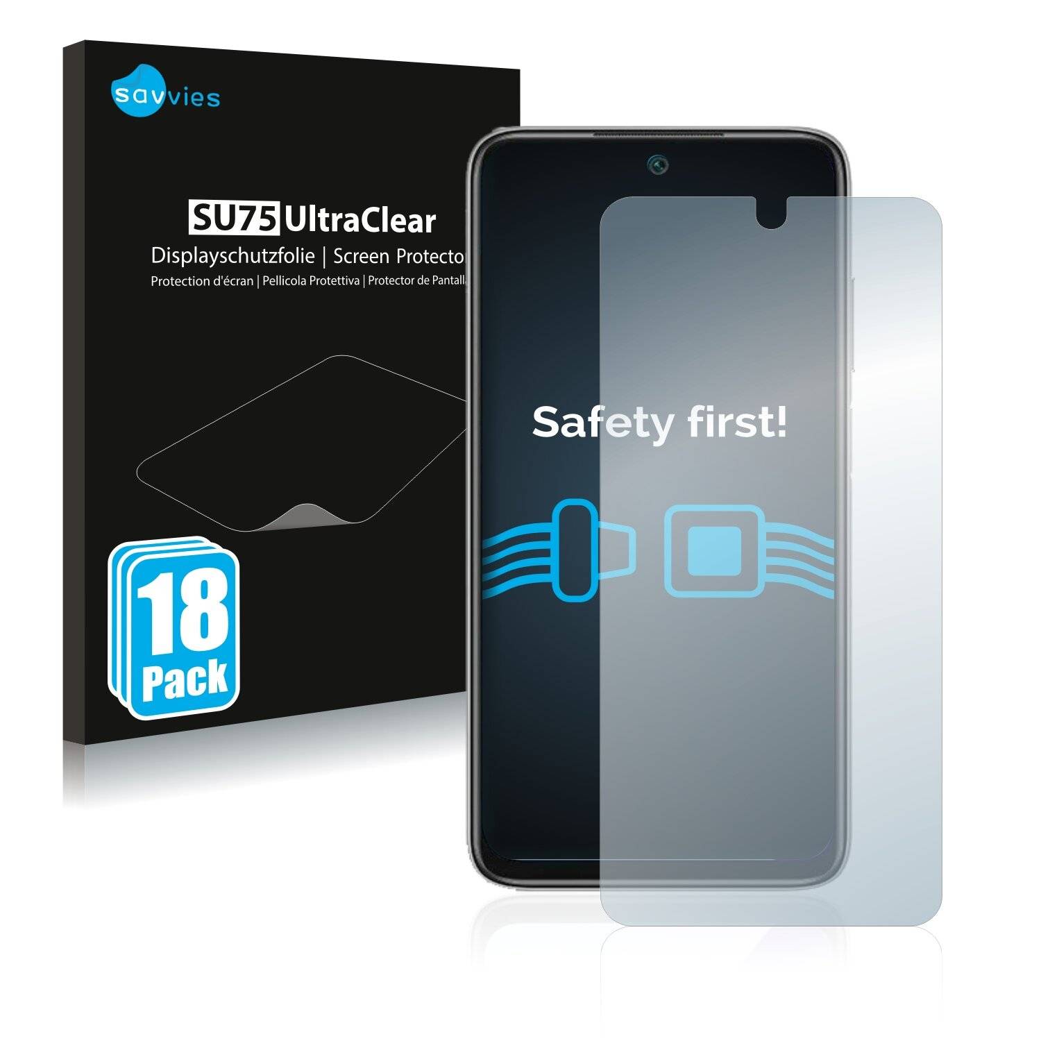 18x Savvies SU75 Displayschutzfolie für Xiaomi Redmi Note 11