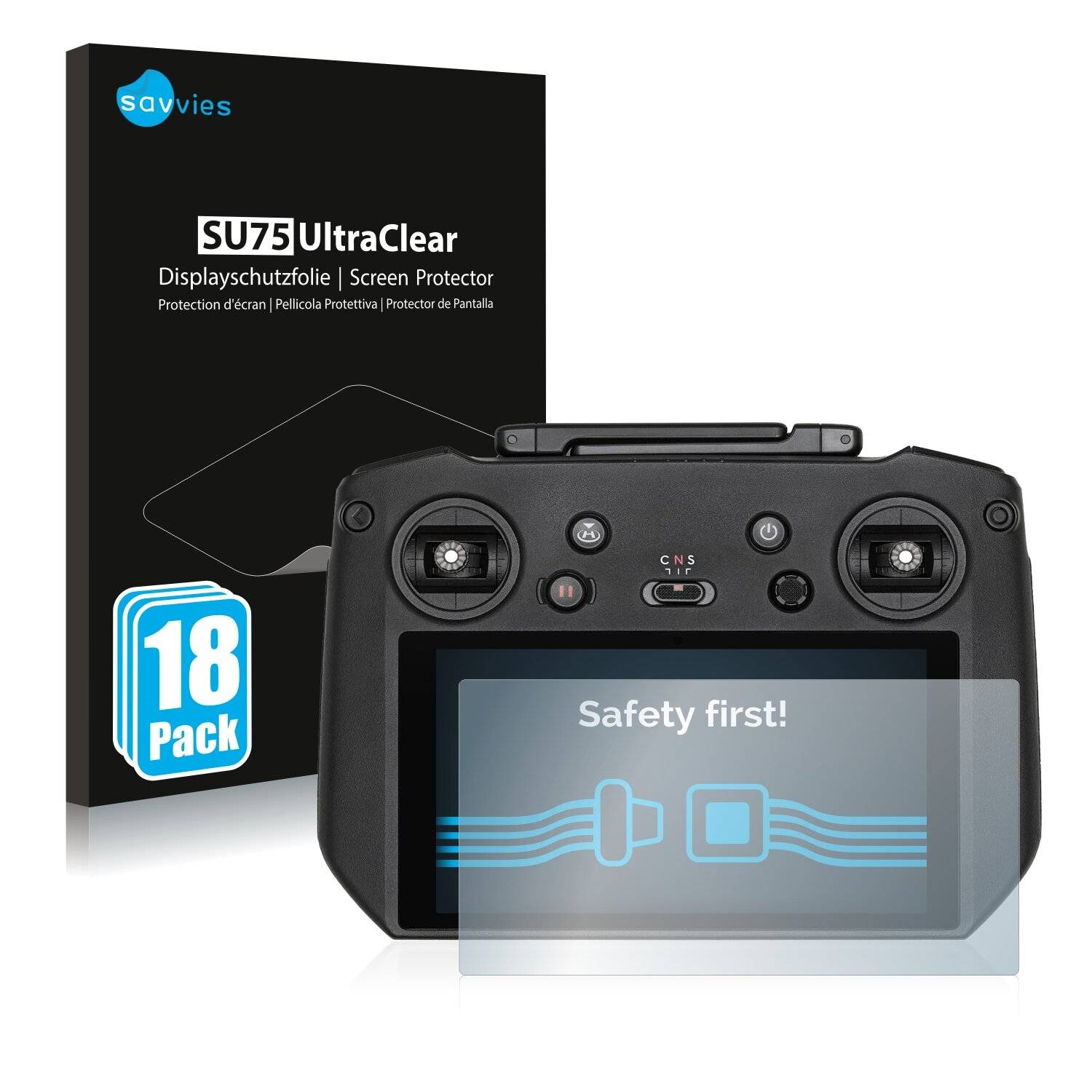 18x Savvies SU75 Displayschutzfolie für DJI RC