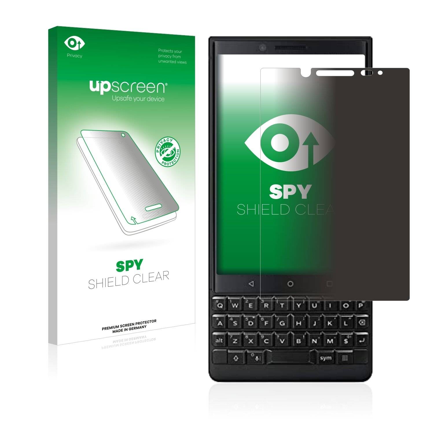 upscreen Spy Shield Clear Premium Blickschutzfolie für BlackBerry Key2 (Dual