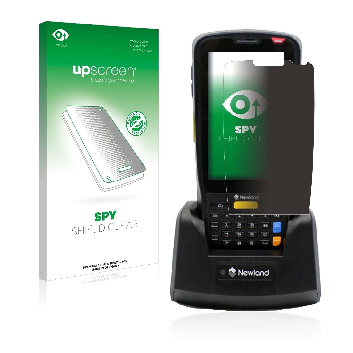 upscreen Spy Shield Clear Premium Blickschutzfolie für Newland MT6552 Beluga