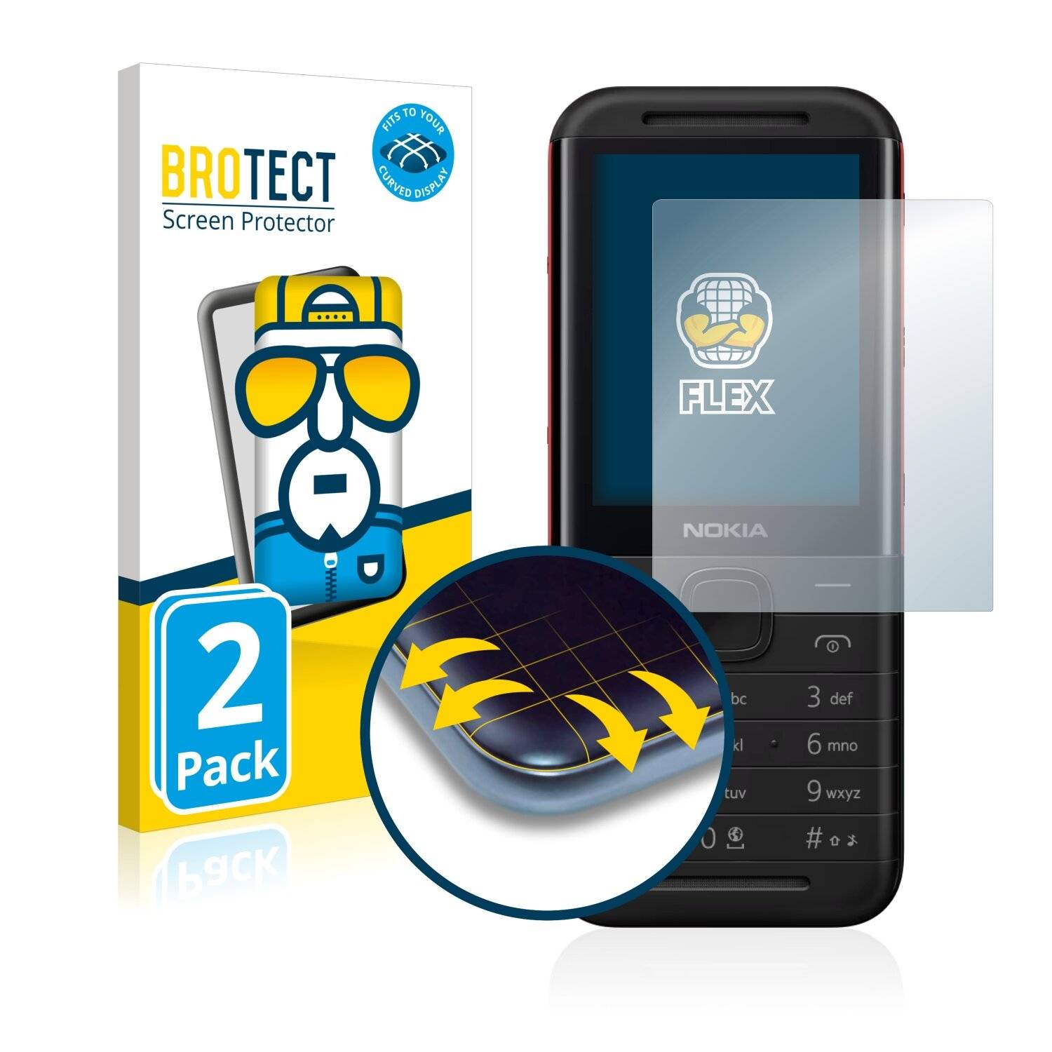 2x BROTECT Flex Full-Cover Displayschutzfolie für Nokia 5310