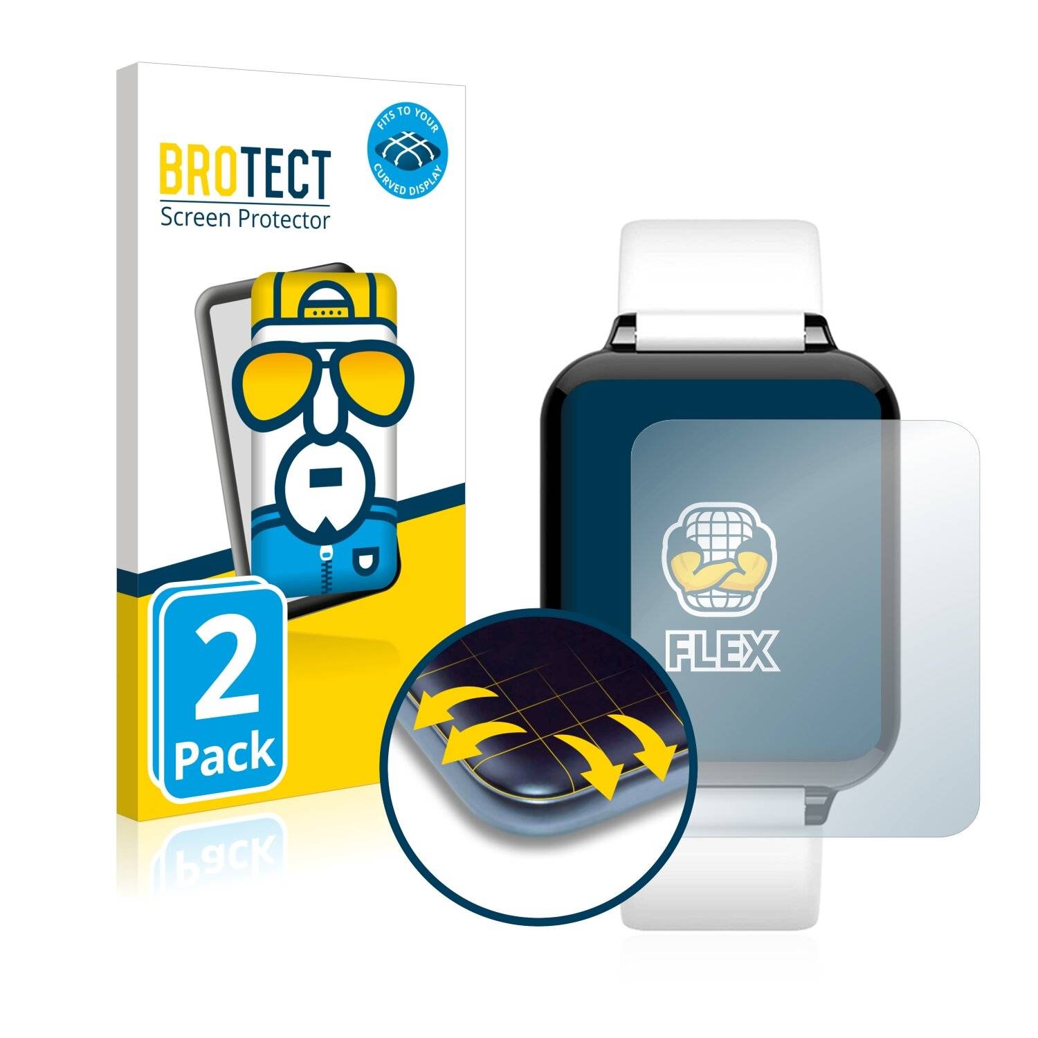 2x BROTECT Flex Full-Cover Displayschutzfolie für Hero Band