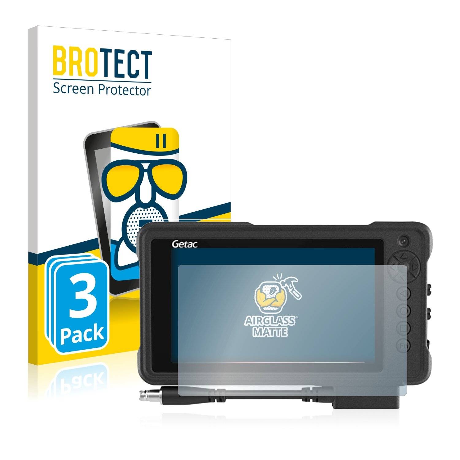 3x BROTECT AirGlass Matte Schutzglas Folie für Getac