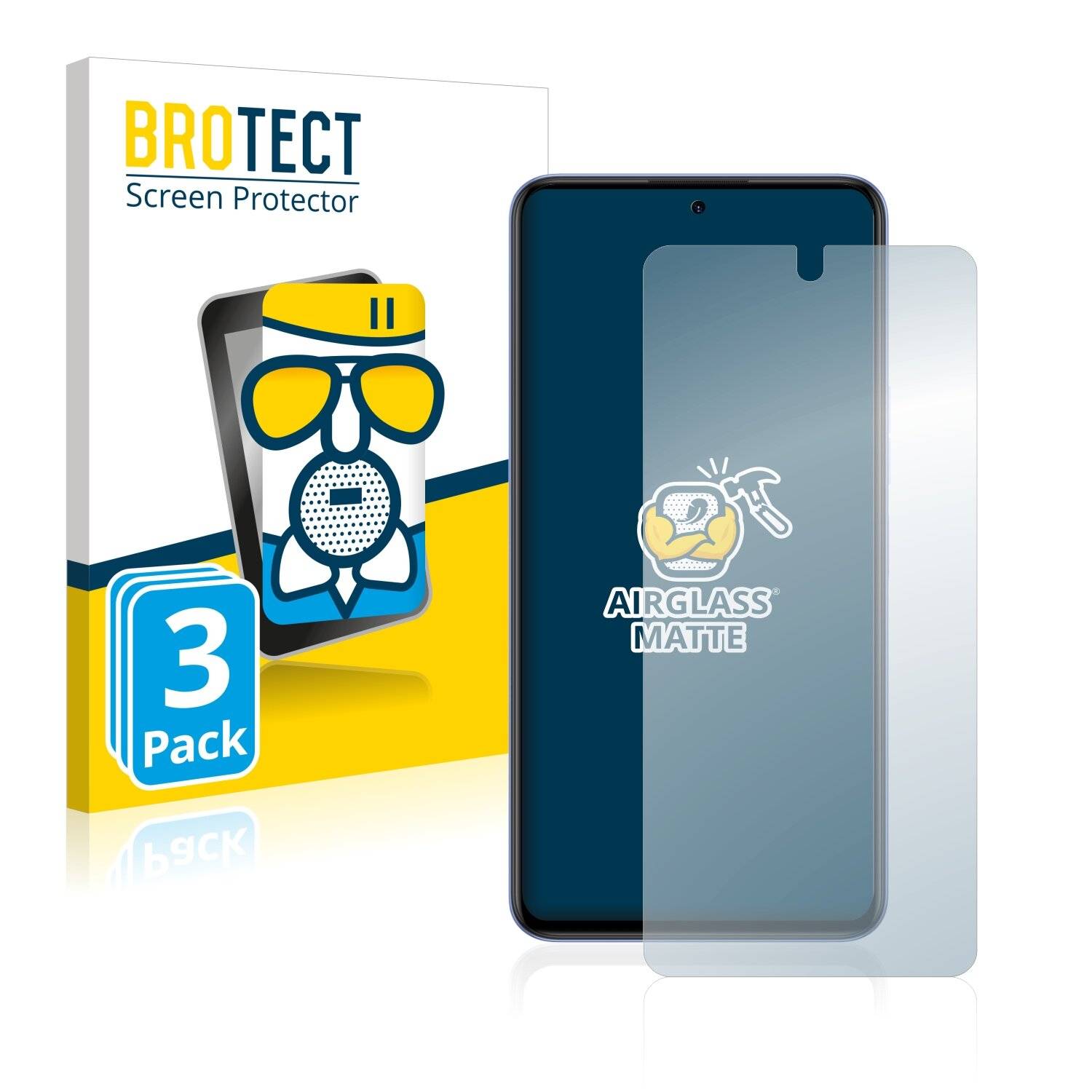 3x BROTECT AirGlass Matte Schutzglas Folie für Tecno Camon