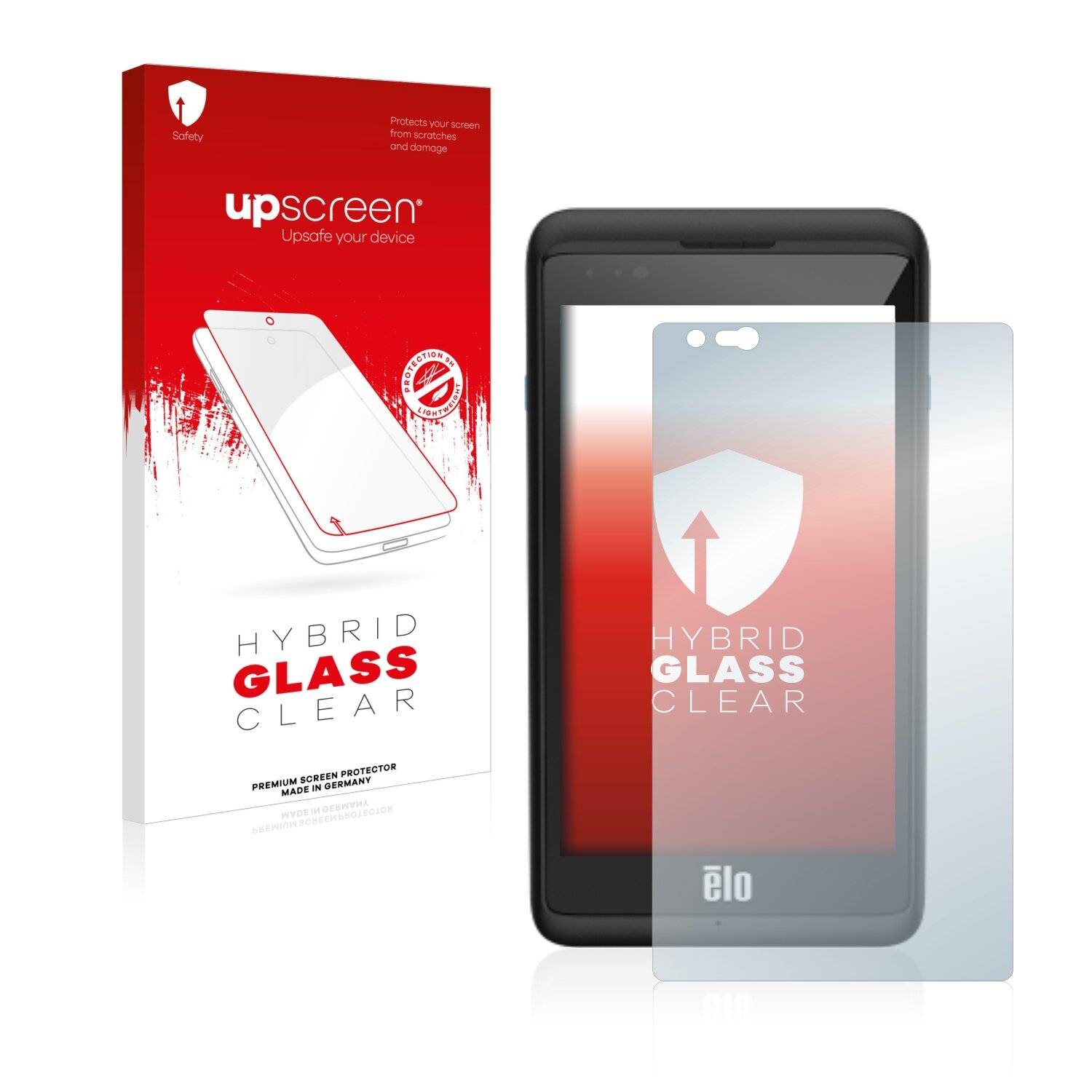 upscreen Hybrid Glass Clear Premium Schutzglas Folie für Elo TouchSystems M50 Mobile