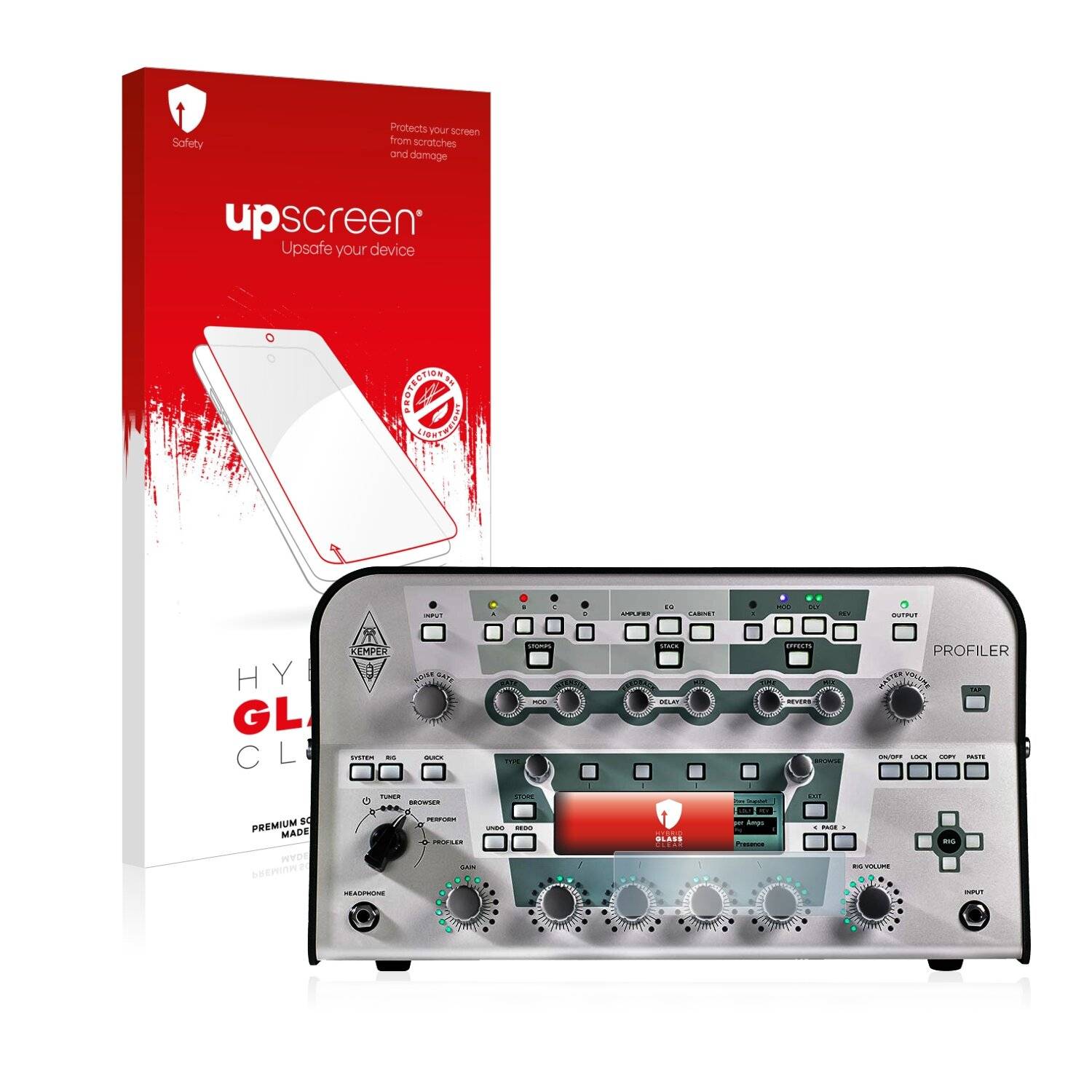 upscreen Hybrid Glass Clear Premium Schutzglas Folie für Kemper Profiler