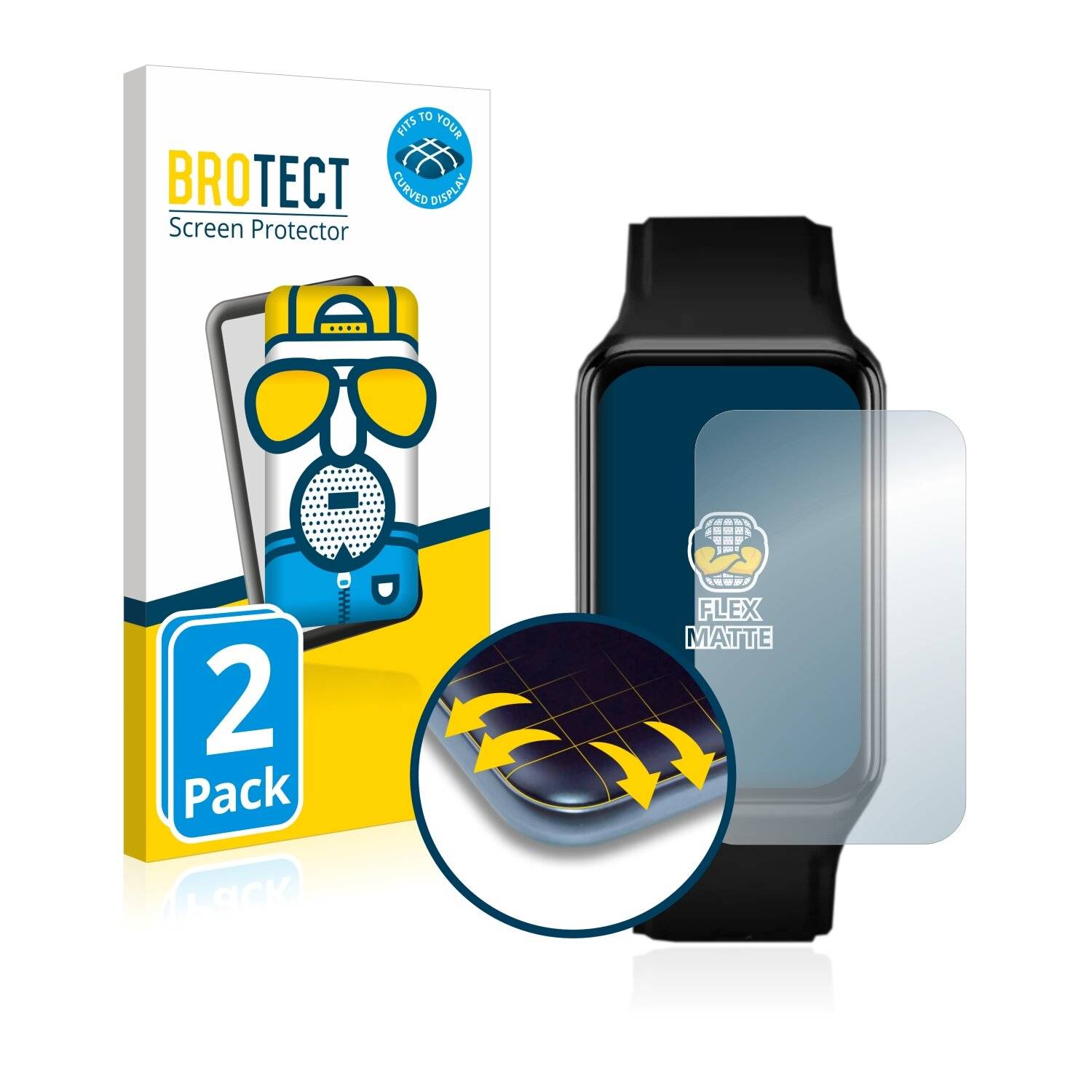 2x BROTECT Flex Matte Full-Cover Displayschutzfolie für Oppo Watch
