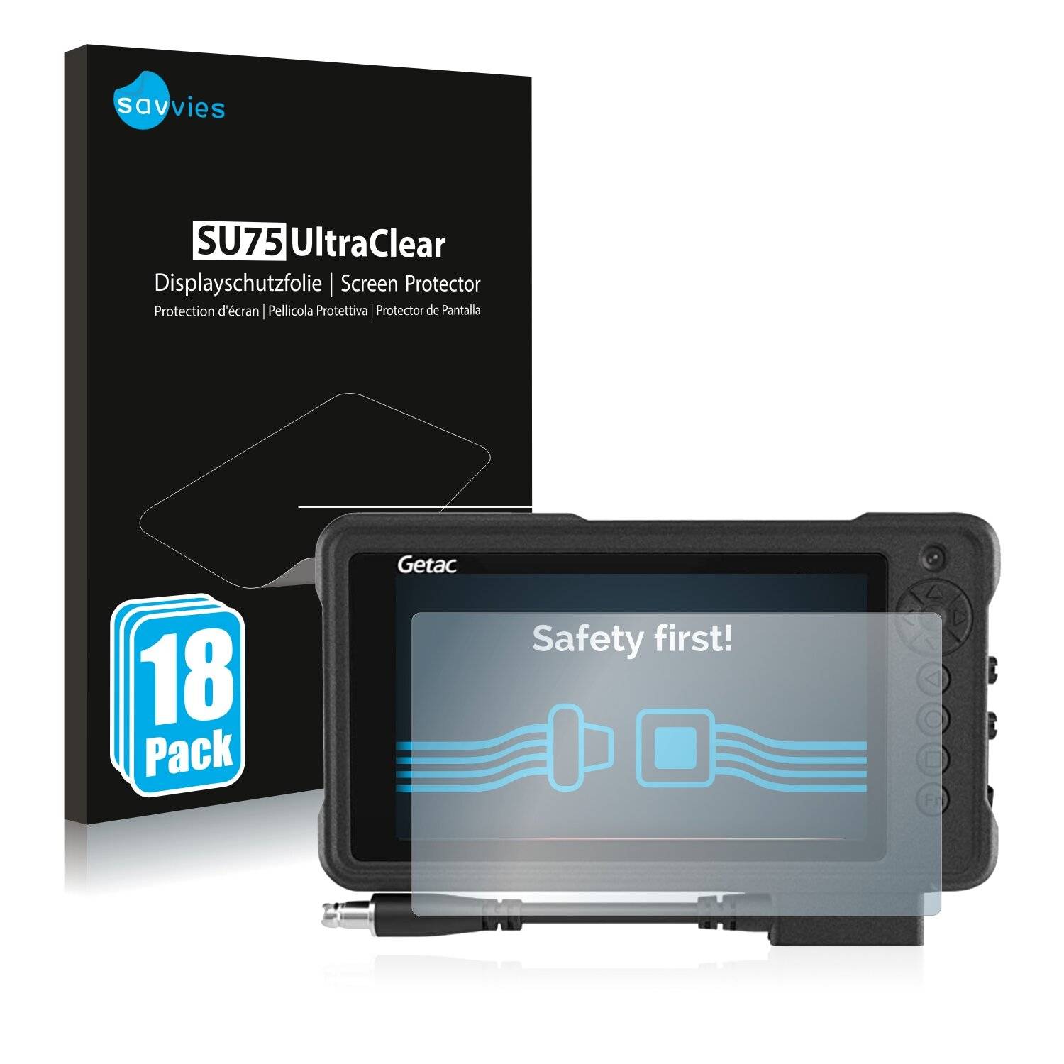 18x Savvies SU75 Displayschutzfolie für Getac