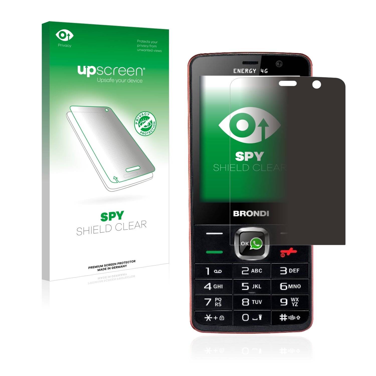 upscreen Spy Shield Clear Premium Blickschutzfolie für Brondi Energy