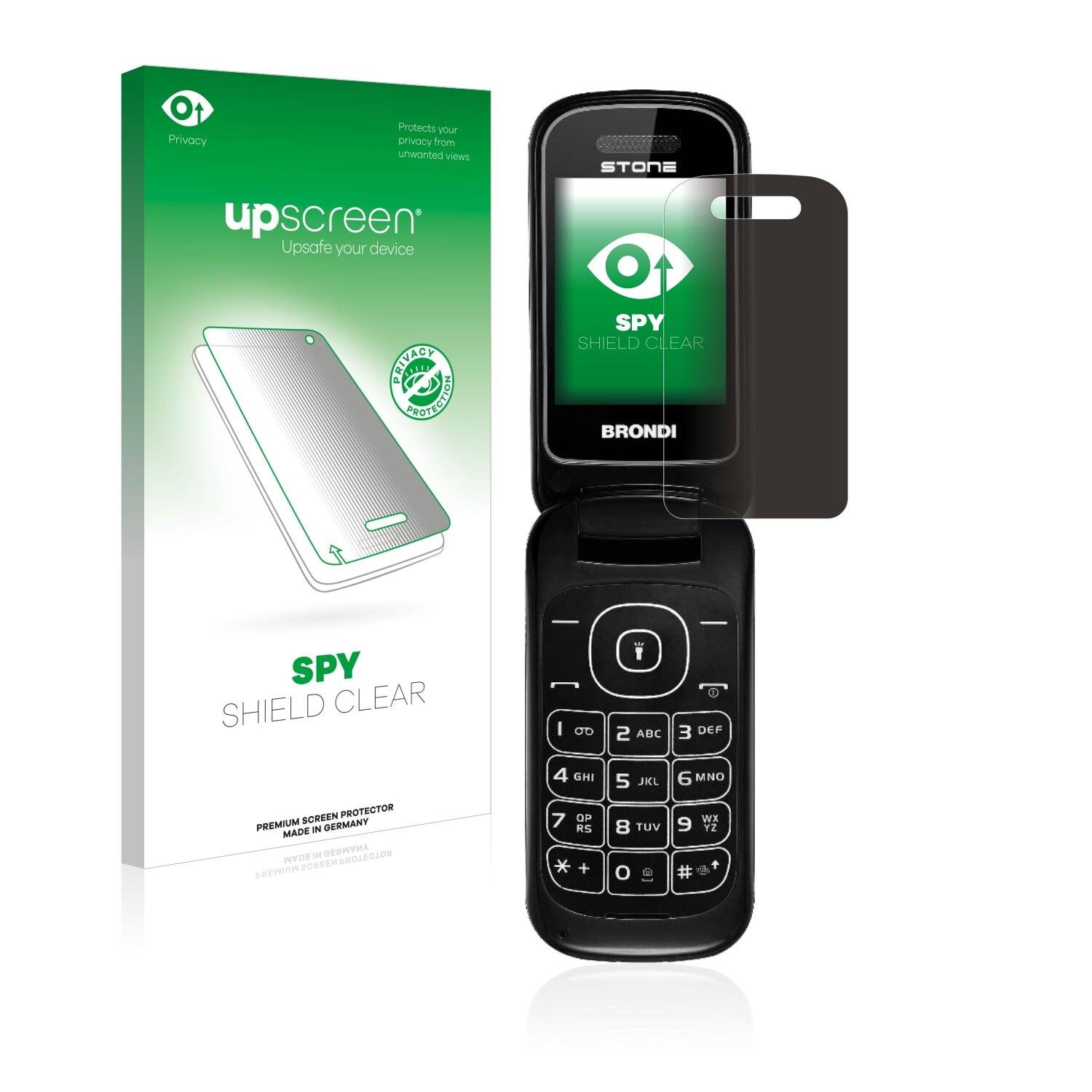 upscreen Spy Shield Clear Premium Blickschutzfolie für Brondi