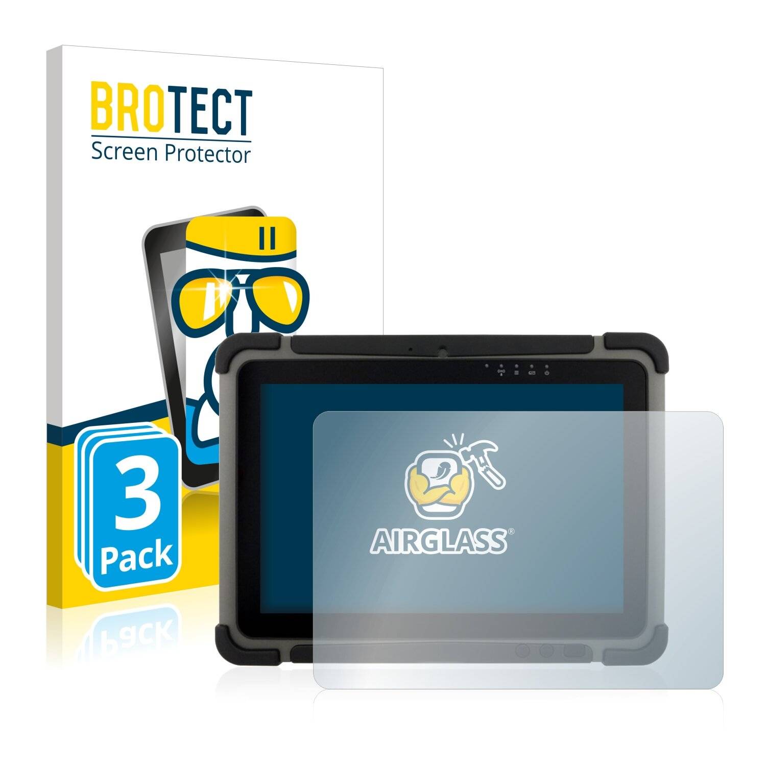 3x BROTECT AirGlass Schutzglas Folie für Winmate Ico InduTAB