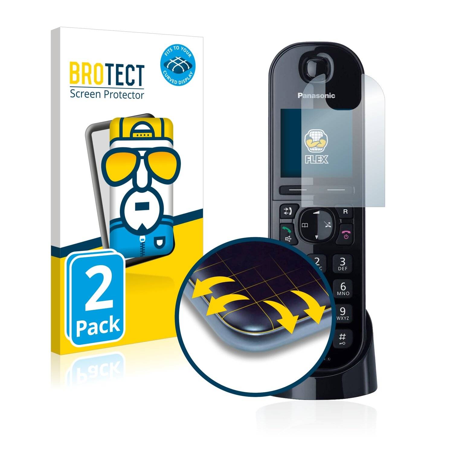 2x BROTECT Flex Full-Cover Displayschutzfolie für Panasonic
