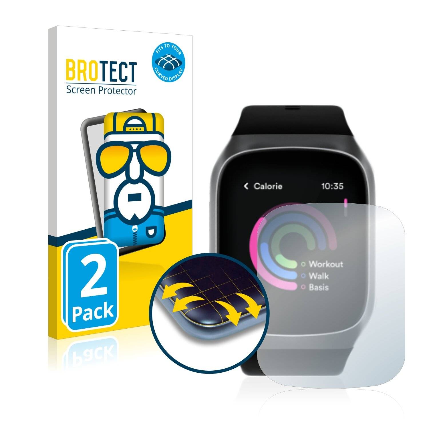 2x BROTECT Flex Full-Cover Displayschutzfolie für YHE BP Doctor