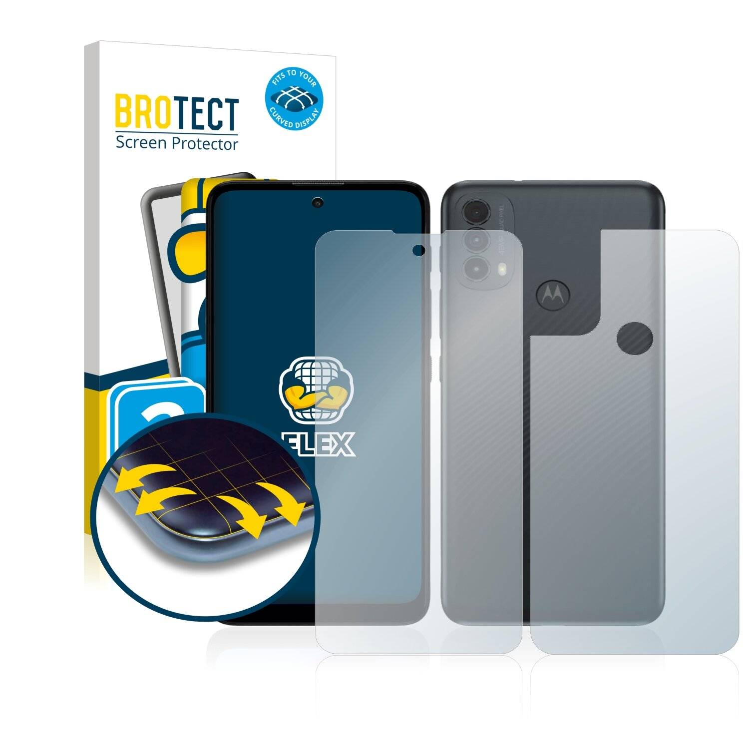 2x BROTECT Flex Full-Cover Displayschutzfolie für Motorola Moto E30 (Vorder +