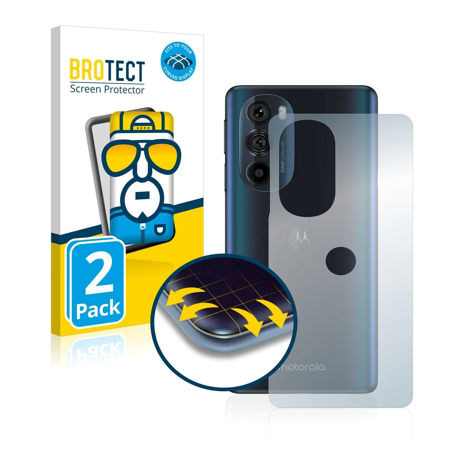 2x BROTECT Flex Full-Cover Displayschutzfolie für Motorola Edge 30 Pro