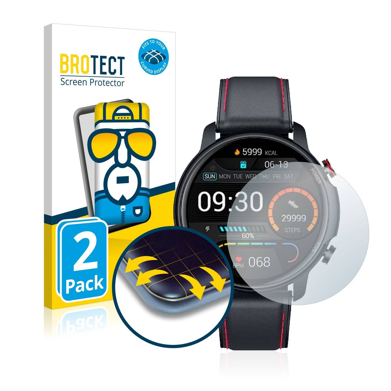 2x BROTECT Flex Full-Cover Displayschutzfolie für Motsfit