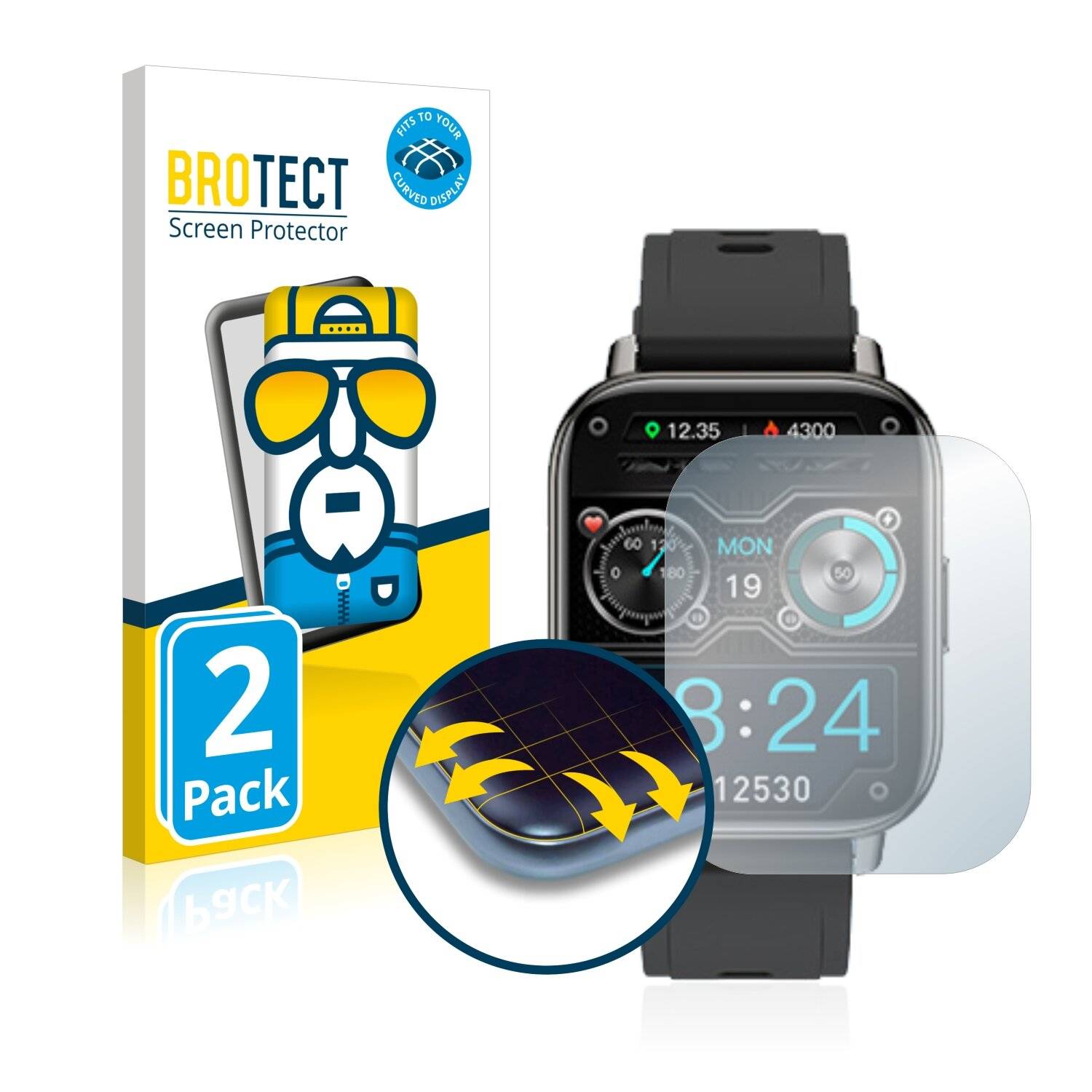 2x BROTECT Flex Full-Cover Displayschutzfolie für Doubc