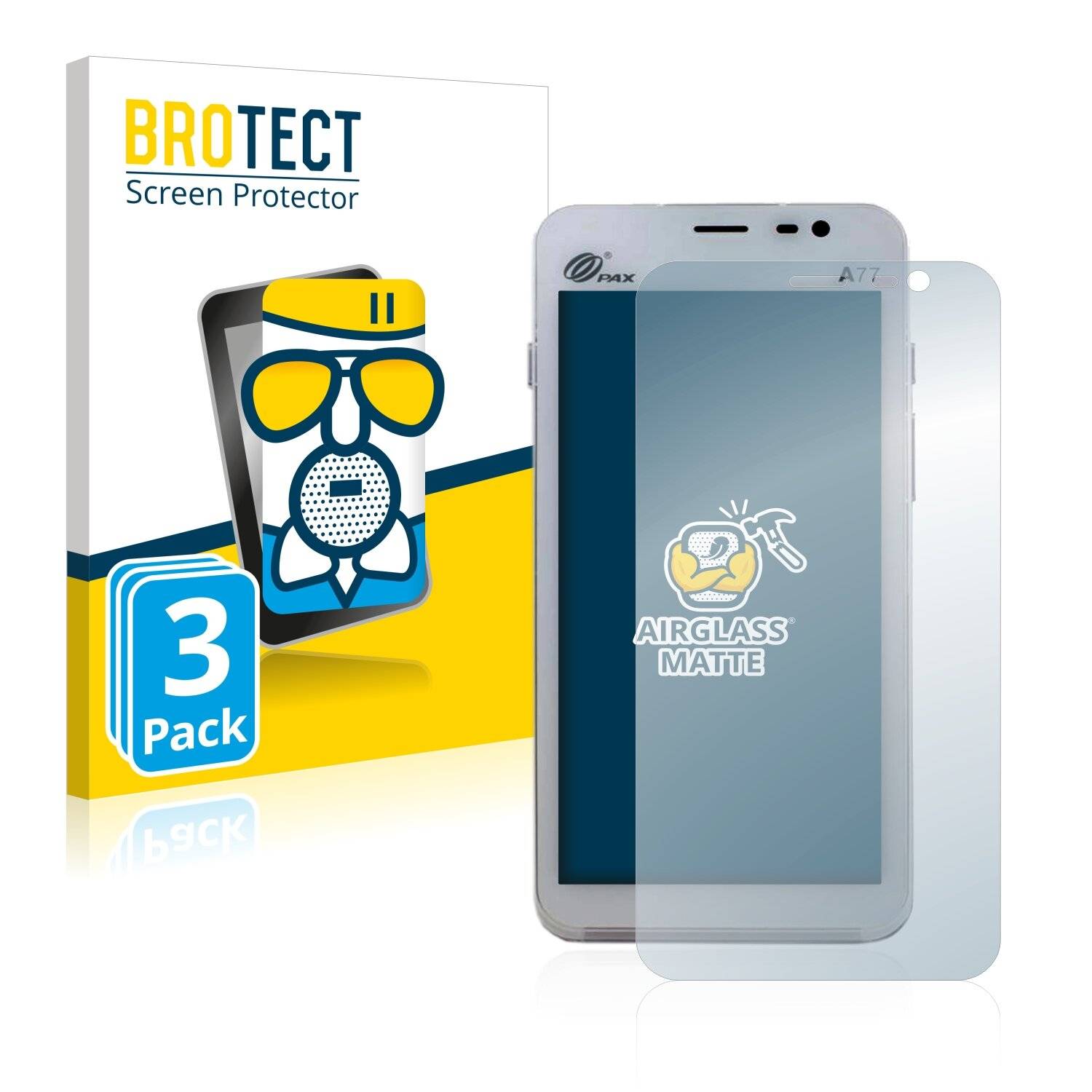 3x BROTECT AirGlass Matte Schutzglas Folie für Concardis Mobile