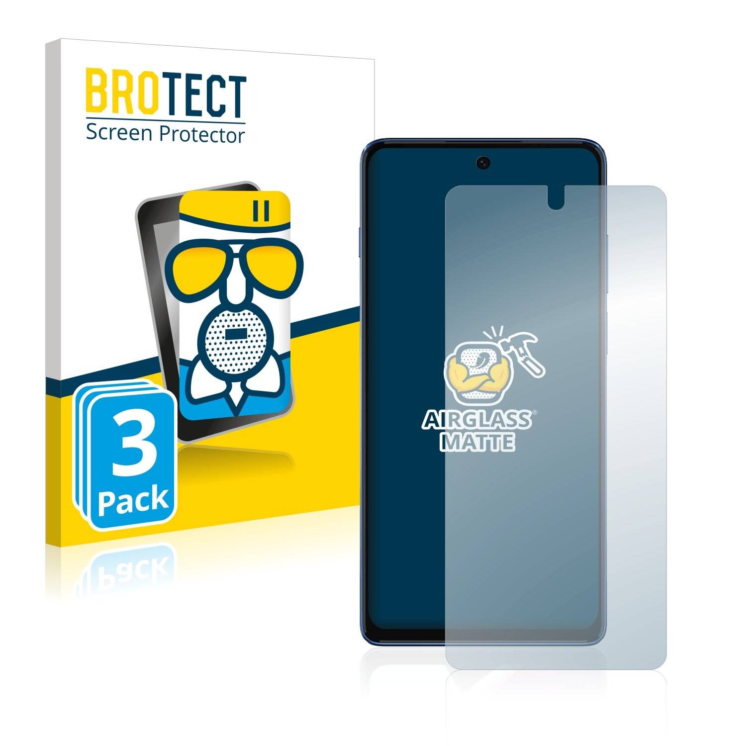 3x BROTECT AirGlass Matte Schutzglas Folie für Motorola Moto G200