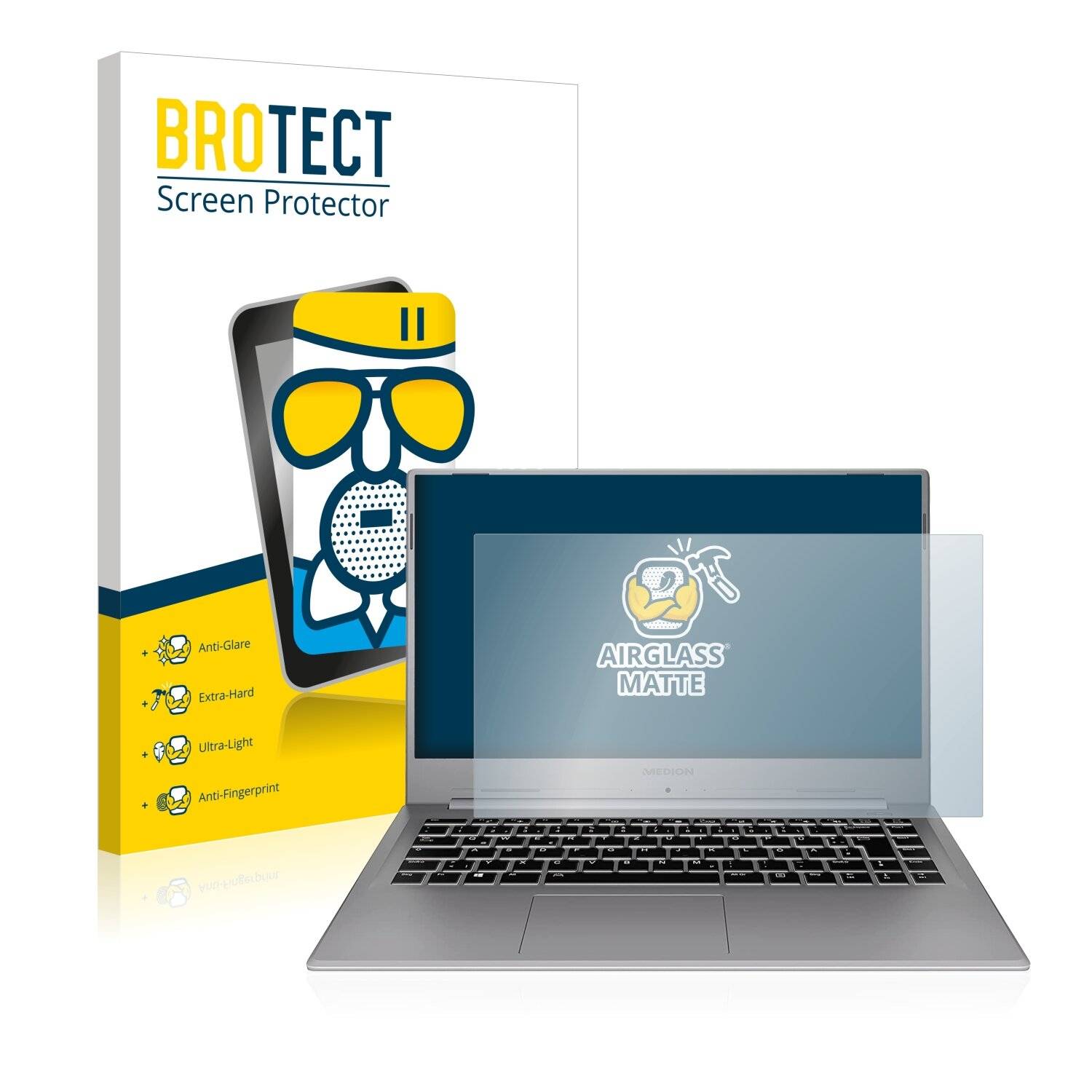 BROTECT AirGlass Matte Schutzglas Folie für Medion Akoya
