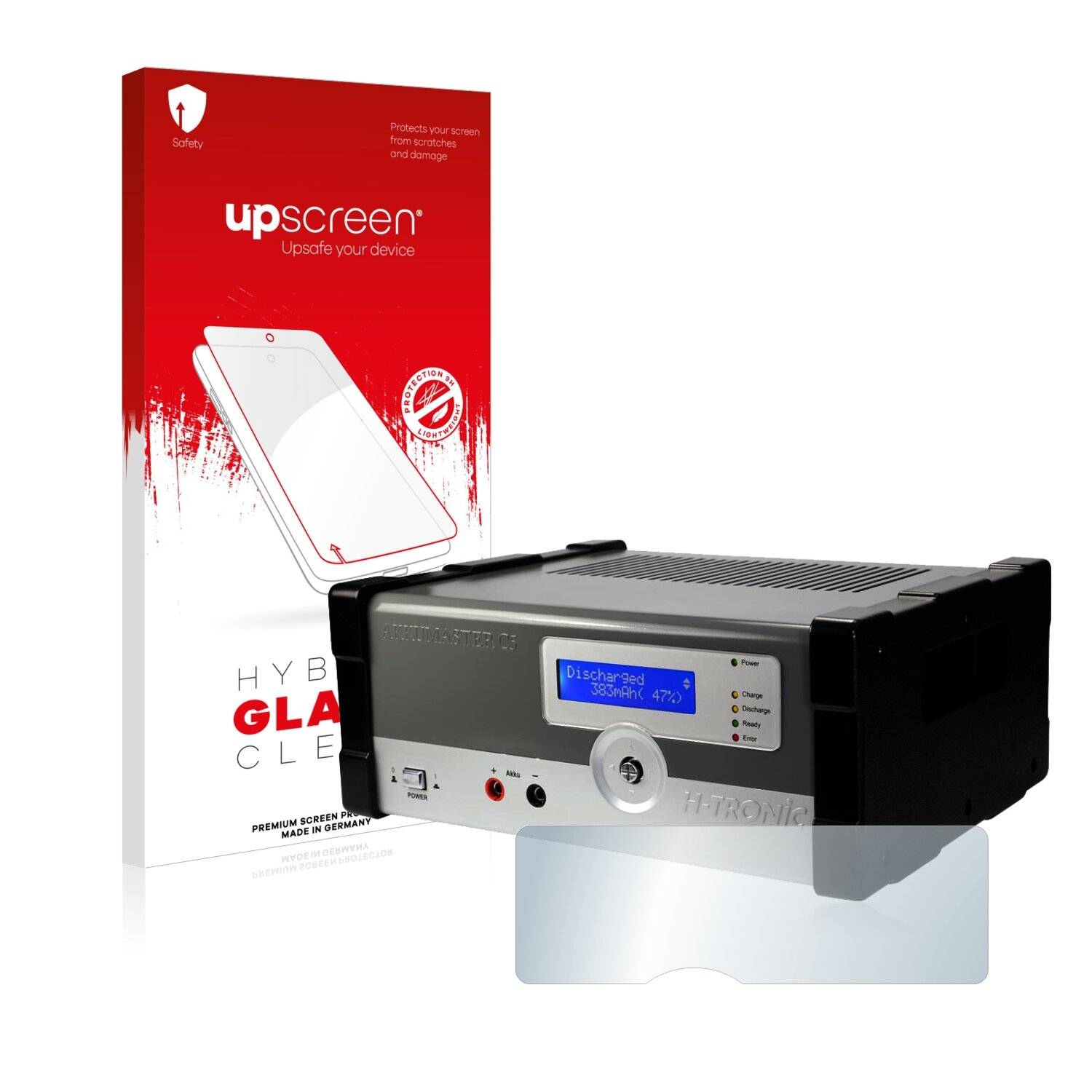 upscreen Hybrid Glass Clear Premium Schutzglas Folie für H-Tronic Akkumaster
