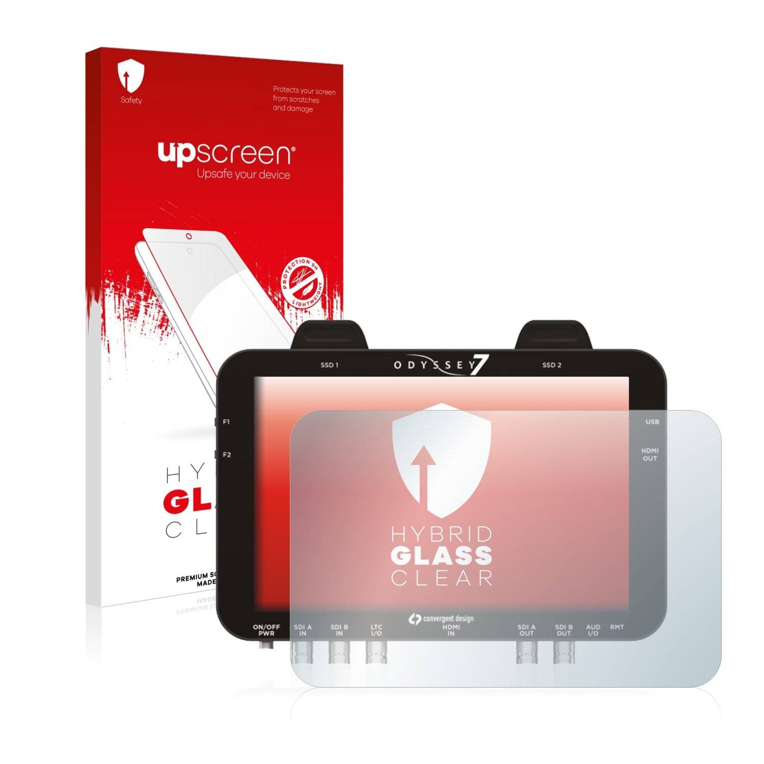 upscreen Hybrid Glass Clear Premium Schutzglas Folie für Convergent Design Odyssey